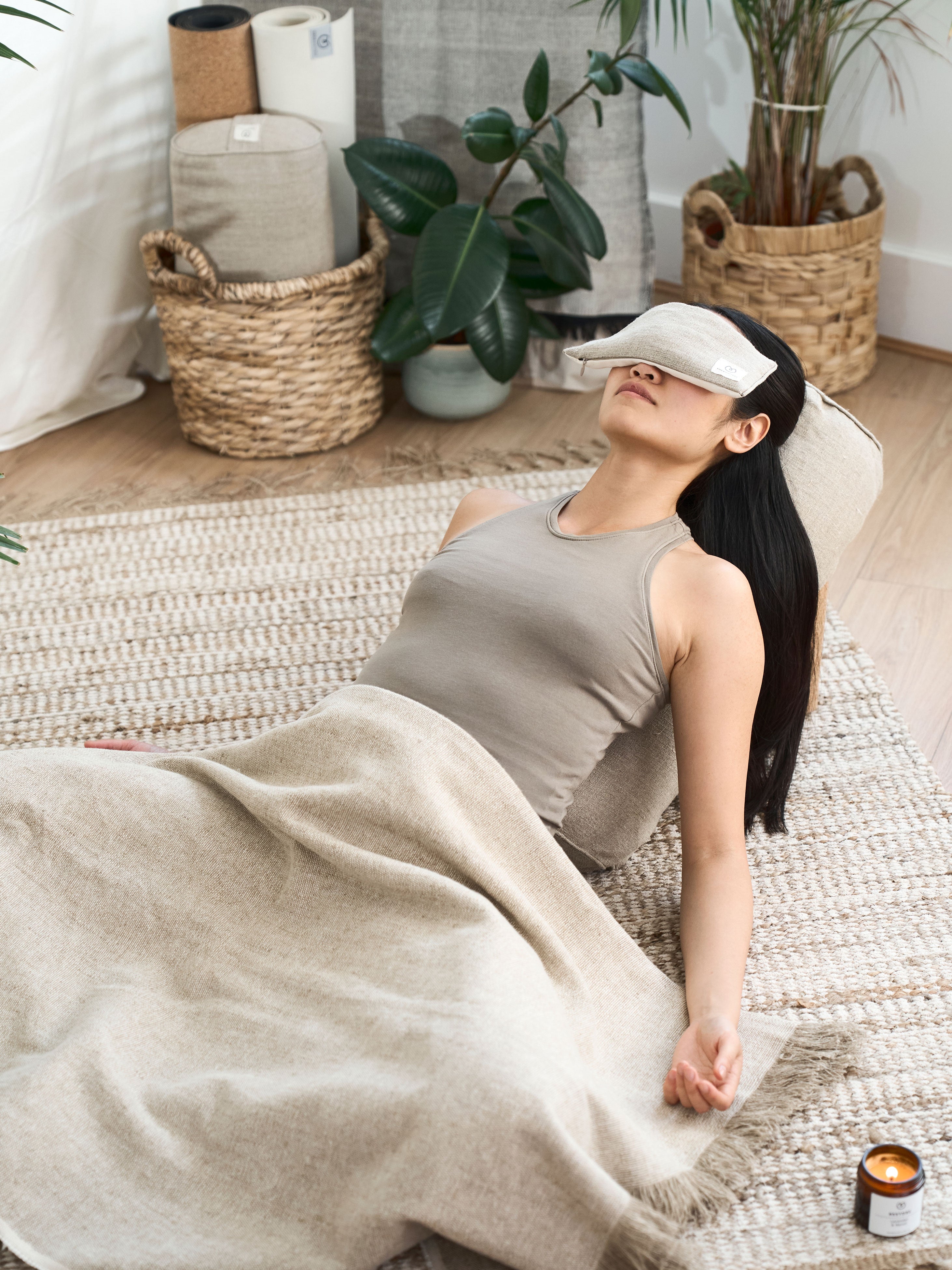 Yogamatters Hemp & Organic Cotton Yoga Blanket - Natural, Eco-Friendly & Soft for Yoga, Meditation & Home Relaxation - Perfect for Studios, Gyms & Cozy Nights