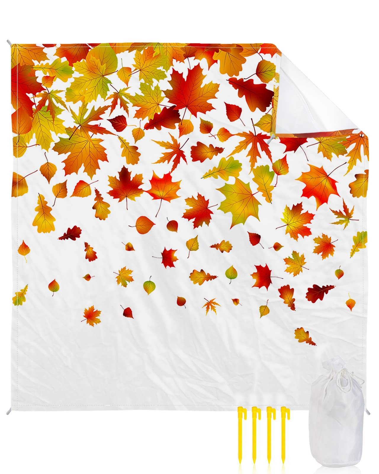 Waterproof Sandproof Beach Blanket with 4 Stakes & Travel Bag - 118