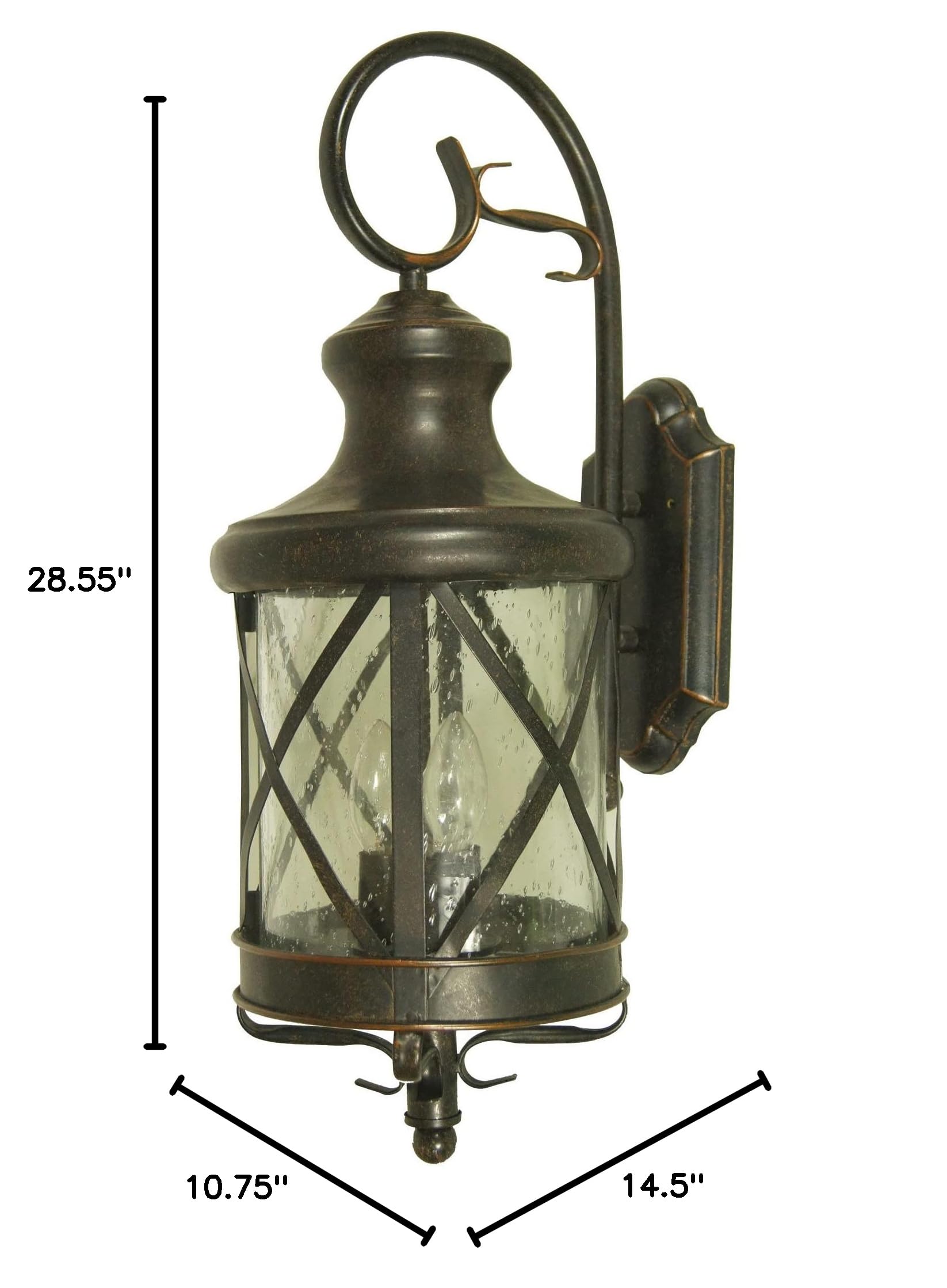AA Warehousing Tayson 4-Light Outdoor Wall Sconce - Oil Rubbed Bronze Finish Exterior Lighting for Porch, Patio, Garage & Entryway