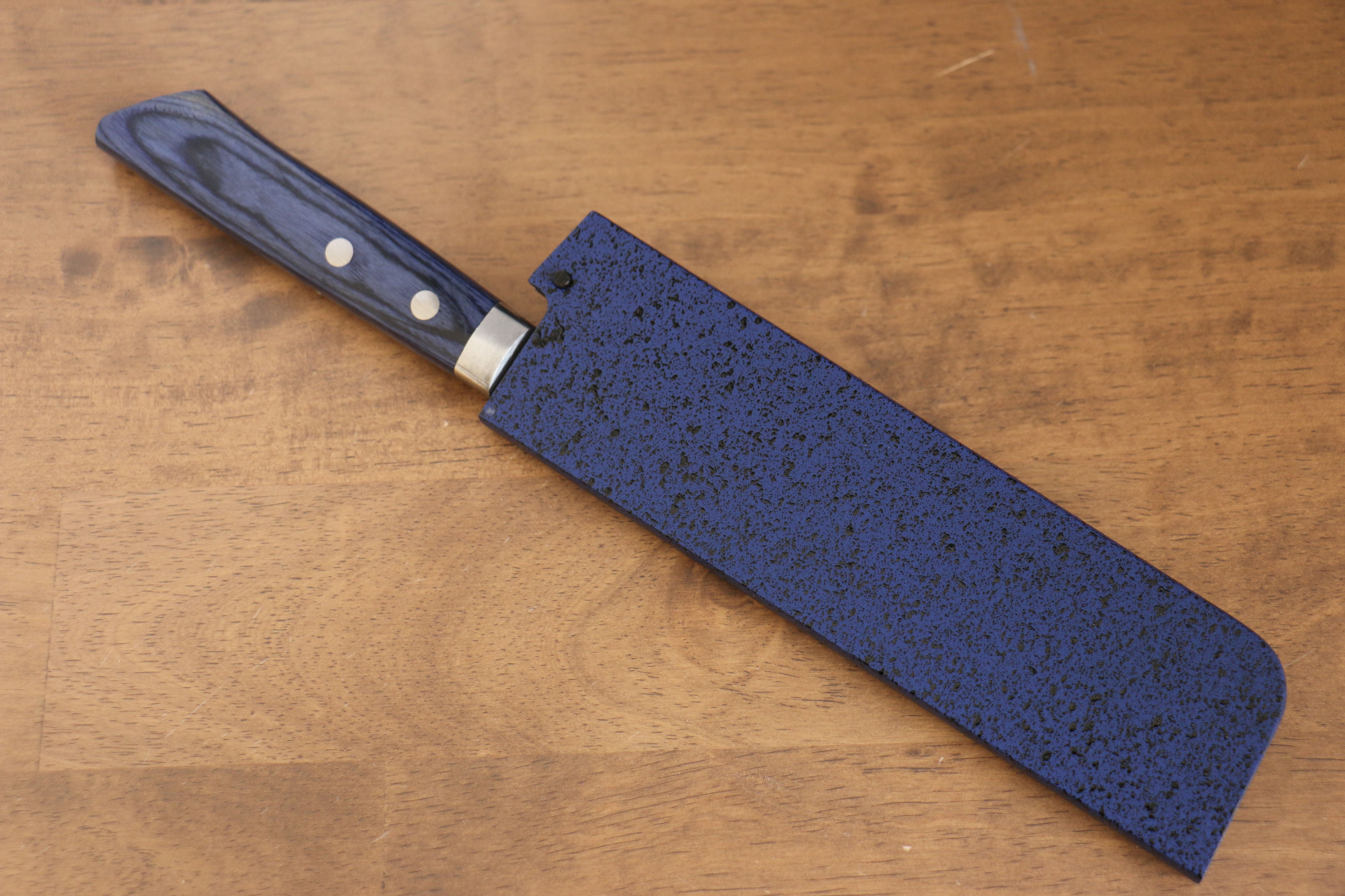 Premium Blue Pakka Wood Sheath for 180mm Nakiri Knife - Handcrafted Plywood Pin - Perfect for Japanese Chef Knives, Kitchen Storage & Gift for Cooking Enthusiasts