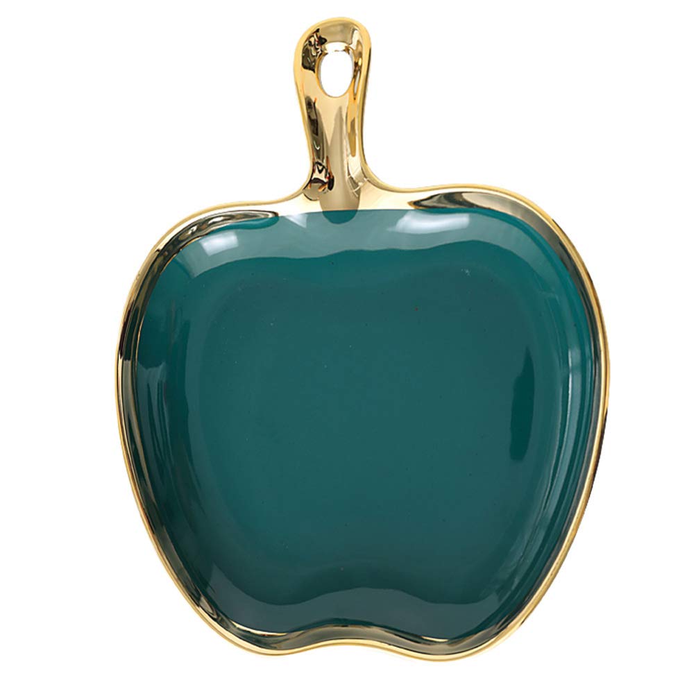 Hemoton Ceramic Serving Platter - Elegant Green Dessert & Salad Plate for Home, Kitchen, Party - Perfect for Breakfast, Appetizers, and Entertaining Guests