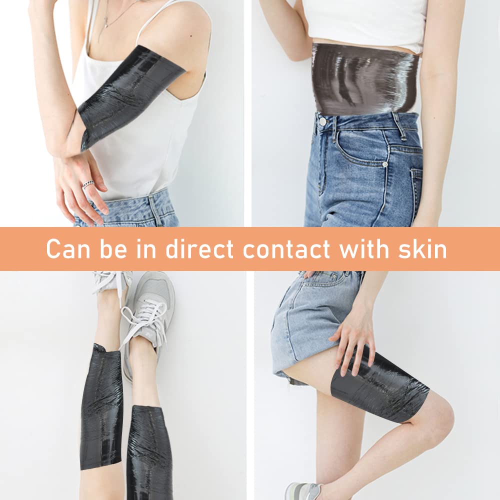 100M Black Osmotic Plastic Body Wrap Roll - Slimming Waist Trainer for Workout & Weight Loss - Breathable Tummy Wrap Film for Postpartum & Gym Use - Medium Size 100 Meters - Ideal for Fitness, Sauna & Spa
