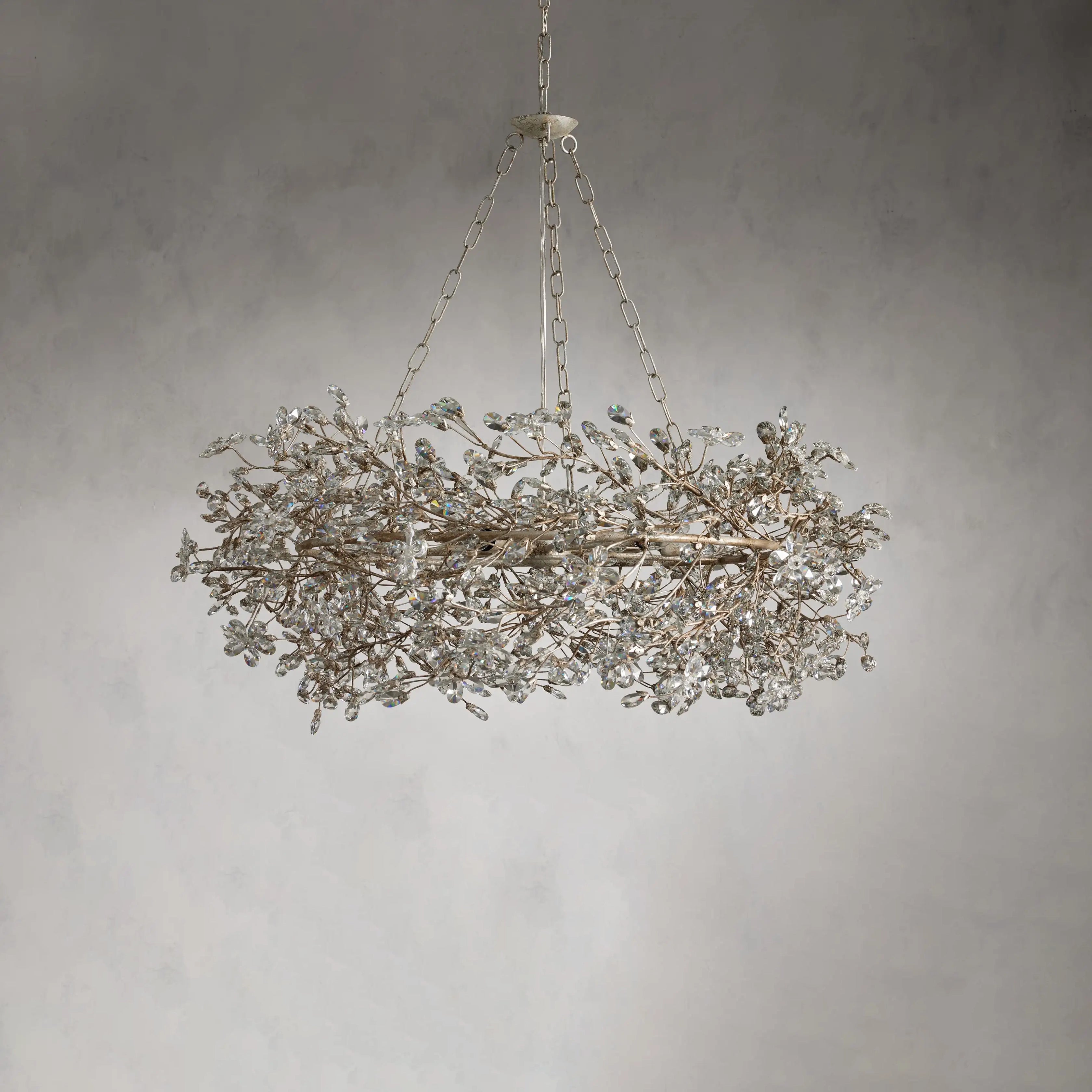 Fiore Crown Chandelier - 39/48/60 Inch Modern Crystal Ceiling Light Fixture for Dining Room, Living Room & Bedroom | Elegant Home Decor Lighting