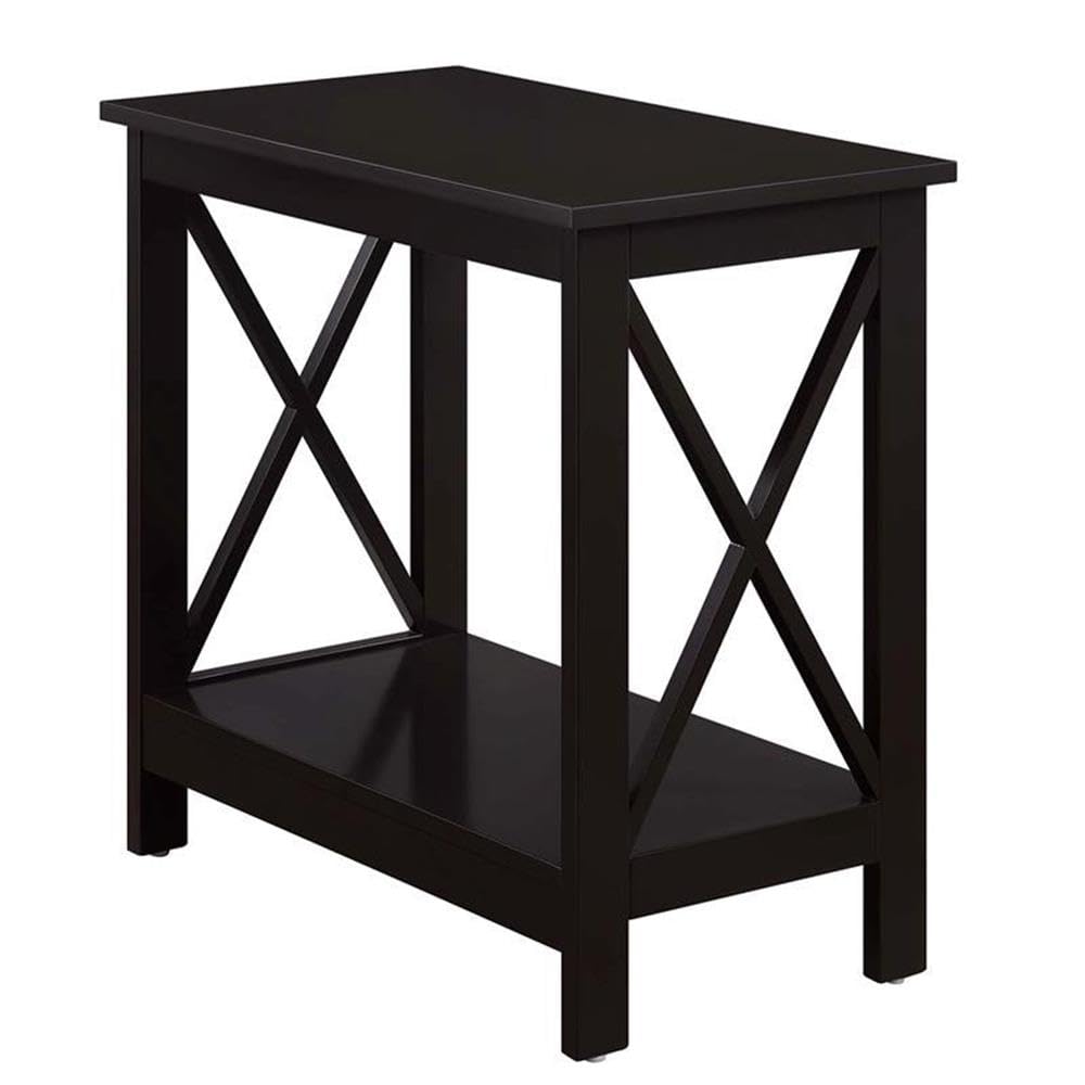 Pemberly Row Modern Wood Nightstand with Shelf - Espresso Finish - Stylish Bedside Table for Living Room, Bedroom & Office
