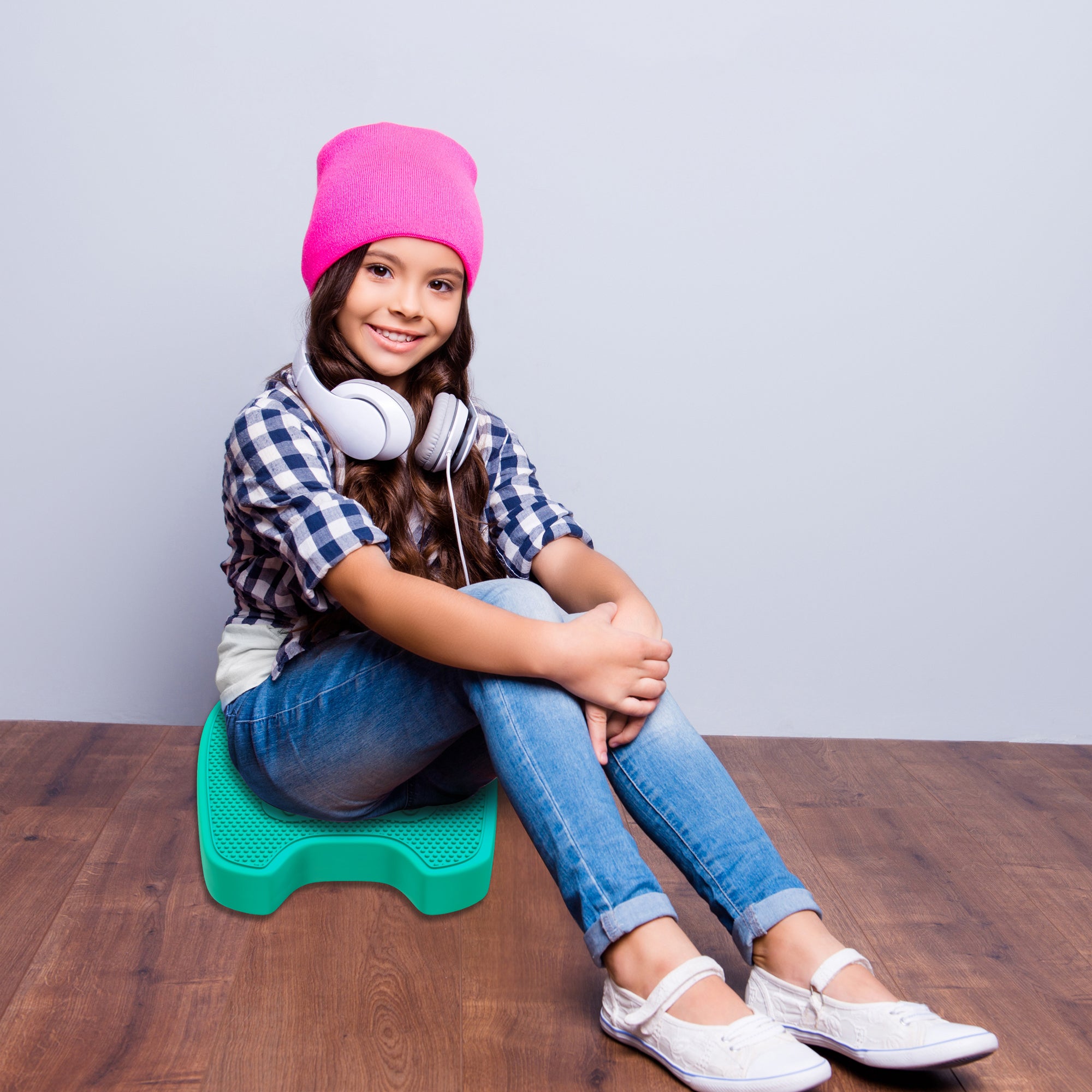 Bouncyband Wiggle Seat Sensory Cushion for Kids - Mint Monster Design | Improves Focus & Calms Fidgeting | Perfect for Classroom, Home & ADHD Therapy Use
