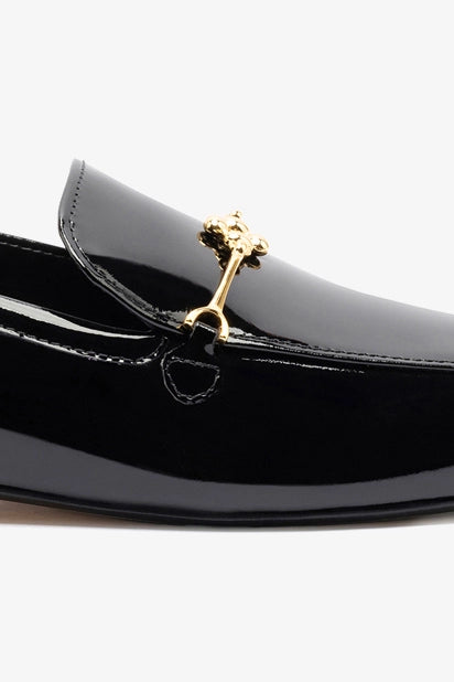Black Patent Leather Katherine Loafers - Comfortable & Stylish Women's Slip-On Shoes for Work, Office & Casual Wear
