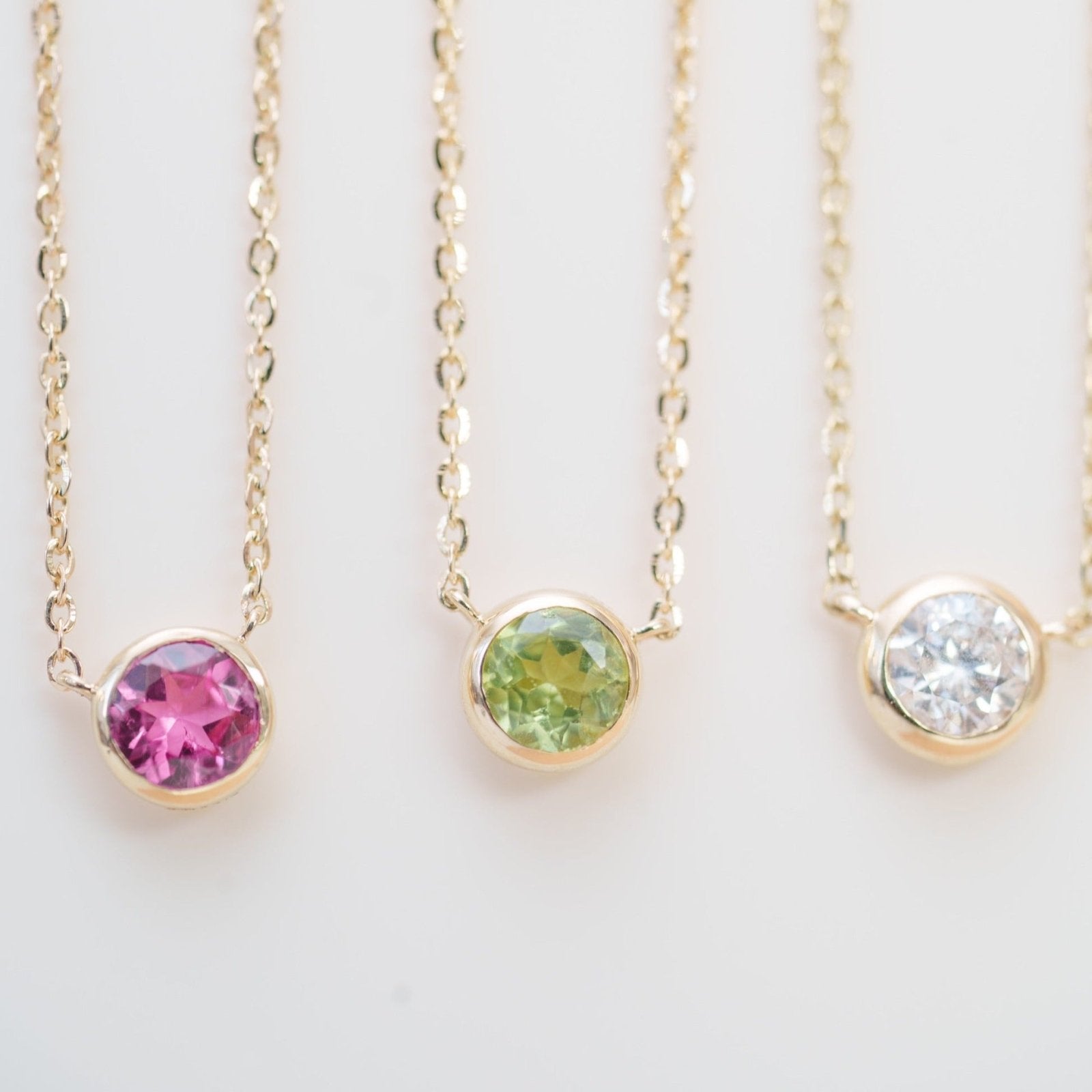 Peridot Gemstone Necklace - 14K Solid Yellow Gold Bezel Pendant for Women | Elegant Jewelry Gift for Birthday, Anniversary & Special Occasions