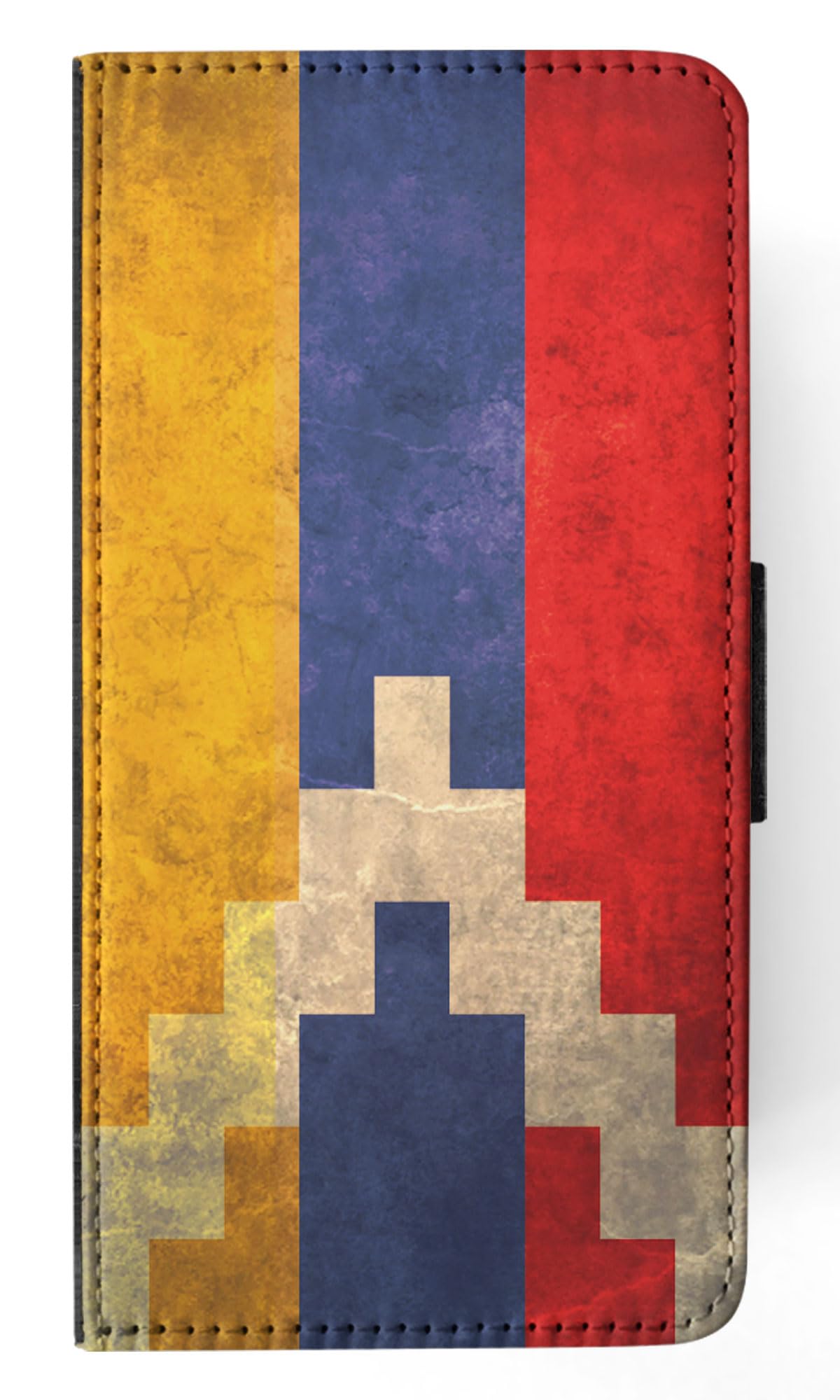 Nagorno-Karabakh Republic Flag Flip Wallet Phone Case for Apple iPhone 15 Plus - Stylish Protective Cover with Card Holder for Everyday Use, Travel & Commuting