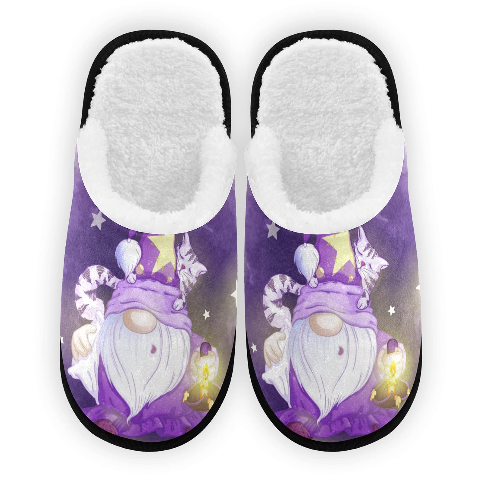 Cozy Purple Gnome Slippers with Memory Foam - Non-Slip Indoor House Shoes for Women & Men - Perfect for Bedroom, Hotel, Travel, Spa & Relaxation at Home