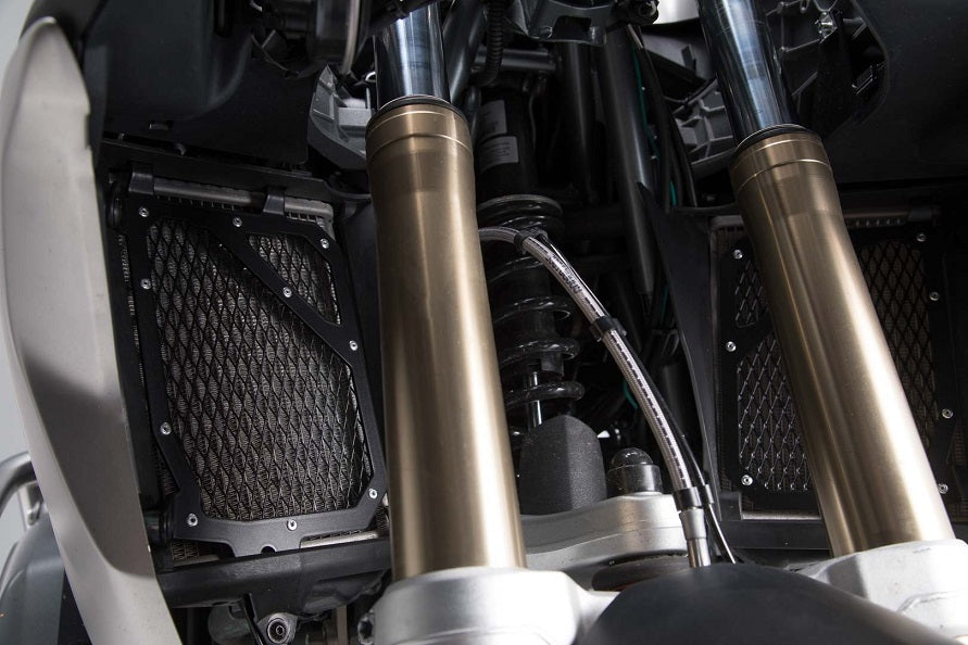 SW Motech BMW R1250GS & R1200GS WC (2017+) Motorcycle Radiator Guards - Heavy-Duty Protection for Adventure Riding & Off-Road Use