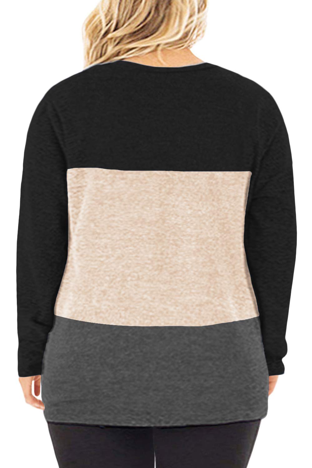 DOLNINE Women's Plus Size Knotted Tops Long Sleeve Tee Shirts - Loose Casual Blouse for Women | Comfortable & Stylish Tunic Top for Everyday Wear, Work, and Date Nights