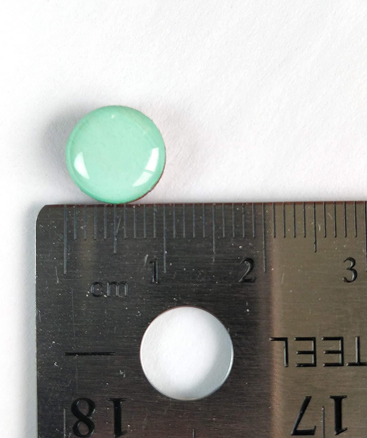 Handmade 10mm Shimmer Stud Earrings for Women & Men - Hypoallergenic Stainless Steel Posts for Sensitive Ears - Mint Green Shimmer Jewelry for Everyday Wear & Special Occasions