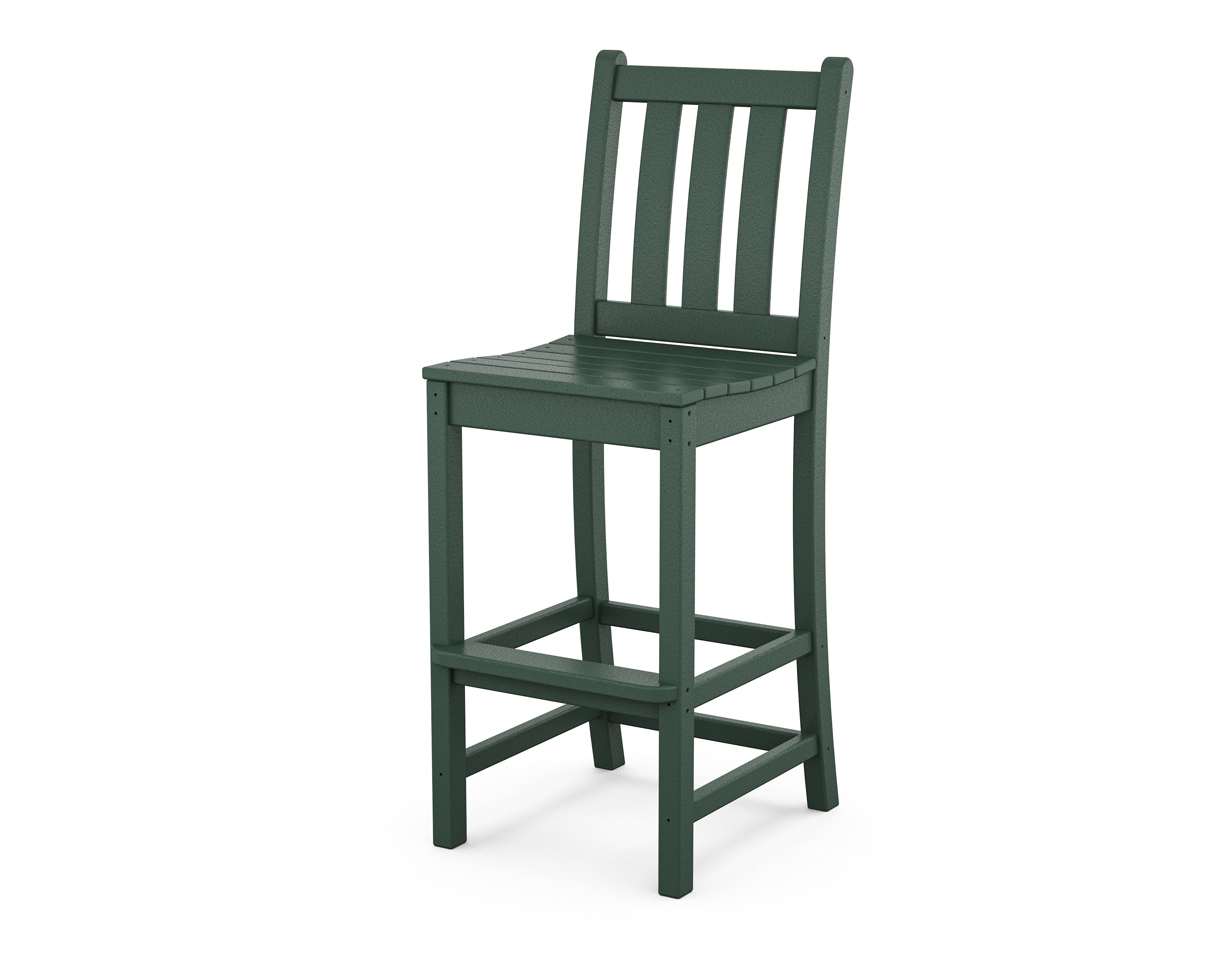 POLYWOOD Traditional Garden Bar Side Chair - Outdoor Patio Furniture, Weather-Resistant & Durable - Perfect for Backyard, Poolside, and Restaurant Use