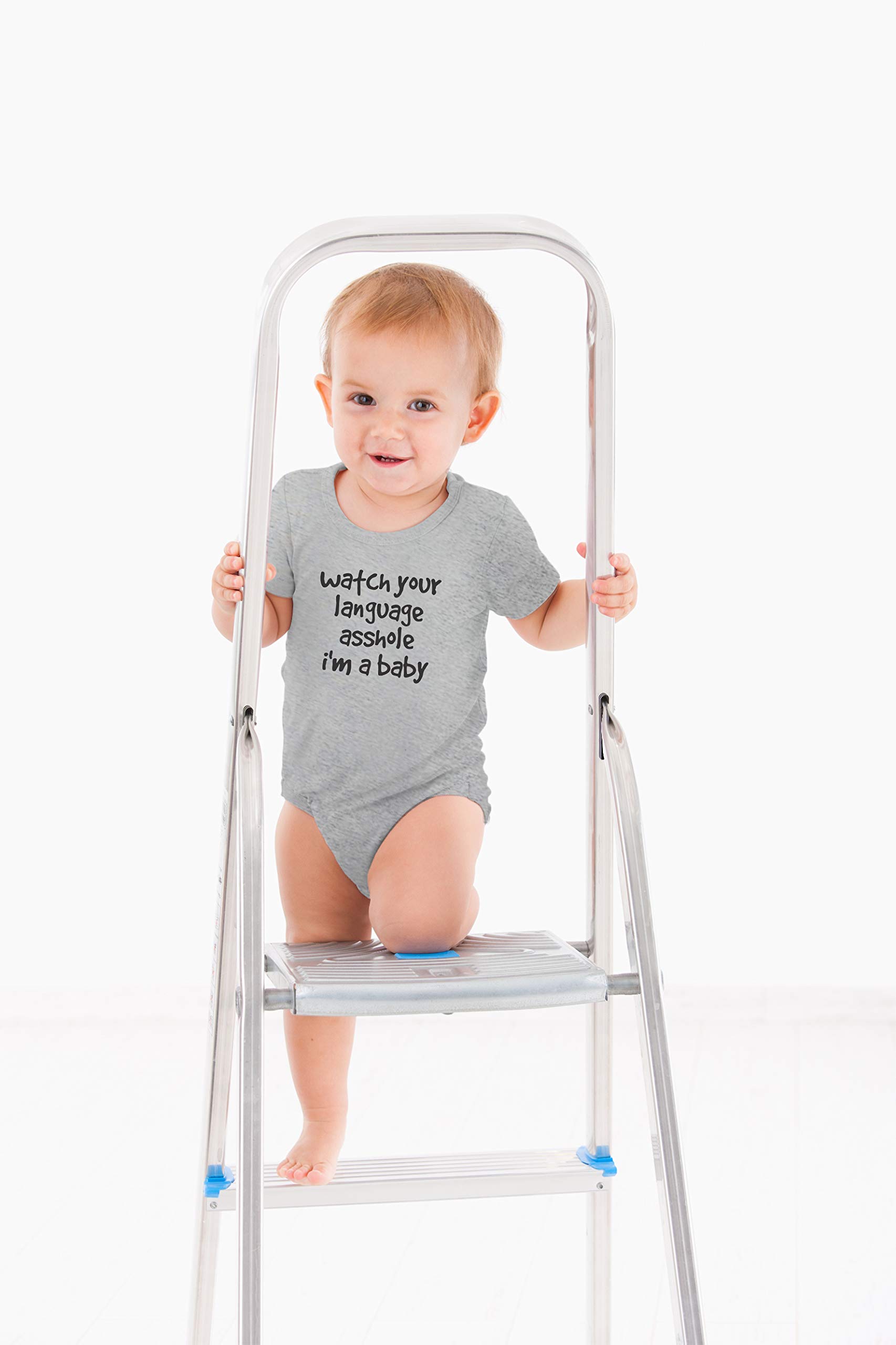 Funny 'Watch Your Language I'm A Baby' Sarcastic Infant Bodysuit - Cute One-Piece Baby Outfit for Newborns, Photo Shoots & Playtime