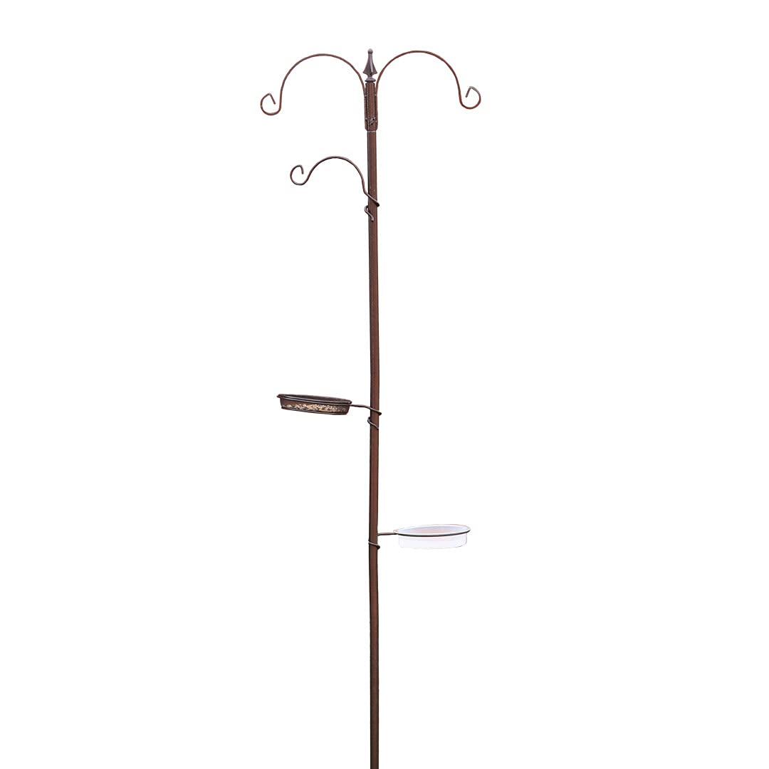 DIVCHI Hanging Bird Feeder with 2 Dishes - Garden Decor for Small Birds