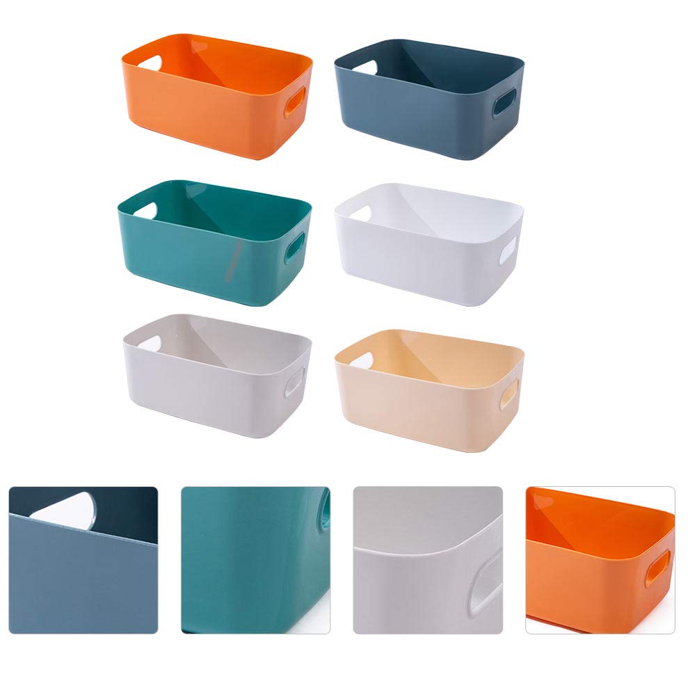 6-Piece Plastic Storage Baskets Organizer Set - Underwear, Sundries & Desk Drawer Organizer | PVC Closet & Dressing Table Storage Bins for Home & Office Organization