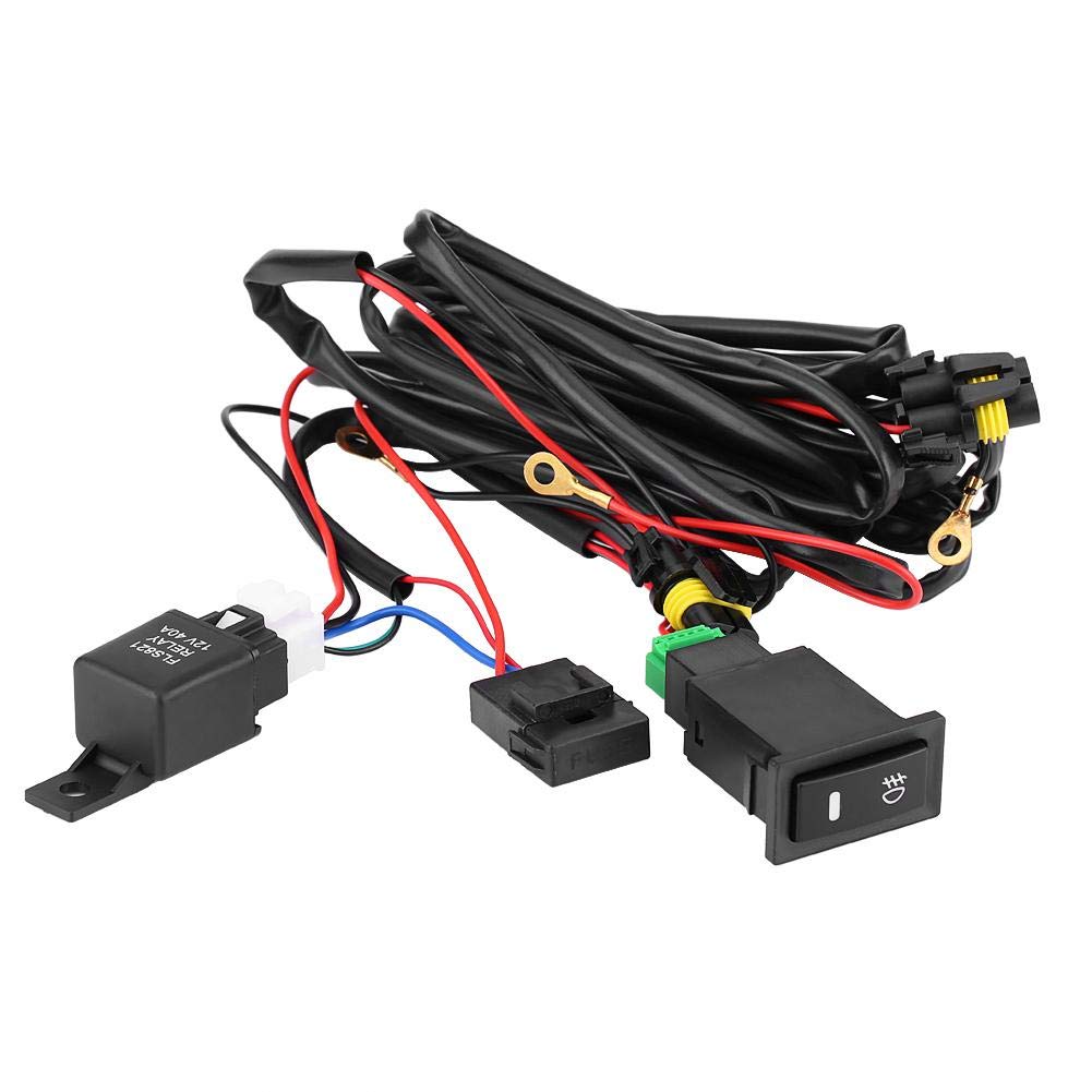 12V Universal Car LED Fog Light On/Off Switch Wiring Harness Fuse Relay Kit - Easy Installation for Off-Road, Truck & SUV Lighting Upgrades