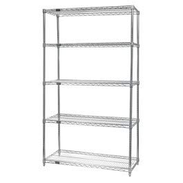 5-Shelf Stainless Steel Wire Shelving Unit 24x36x54 - for Kitchen & Garage Storage