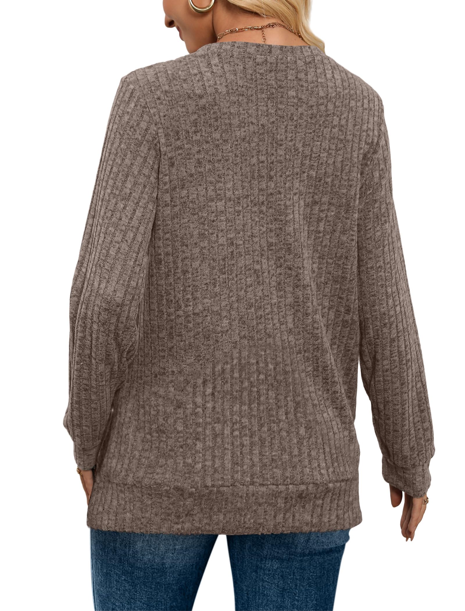 Stylish SAMPEEL V Neck Long Sleeve Tunic Sweater for Women | Lightweight Fall Casual Top | Trendy 2025 Fashion Clothes | Perfect for Office Wear, Date Nights & Autumn Layering
