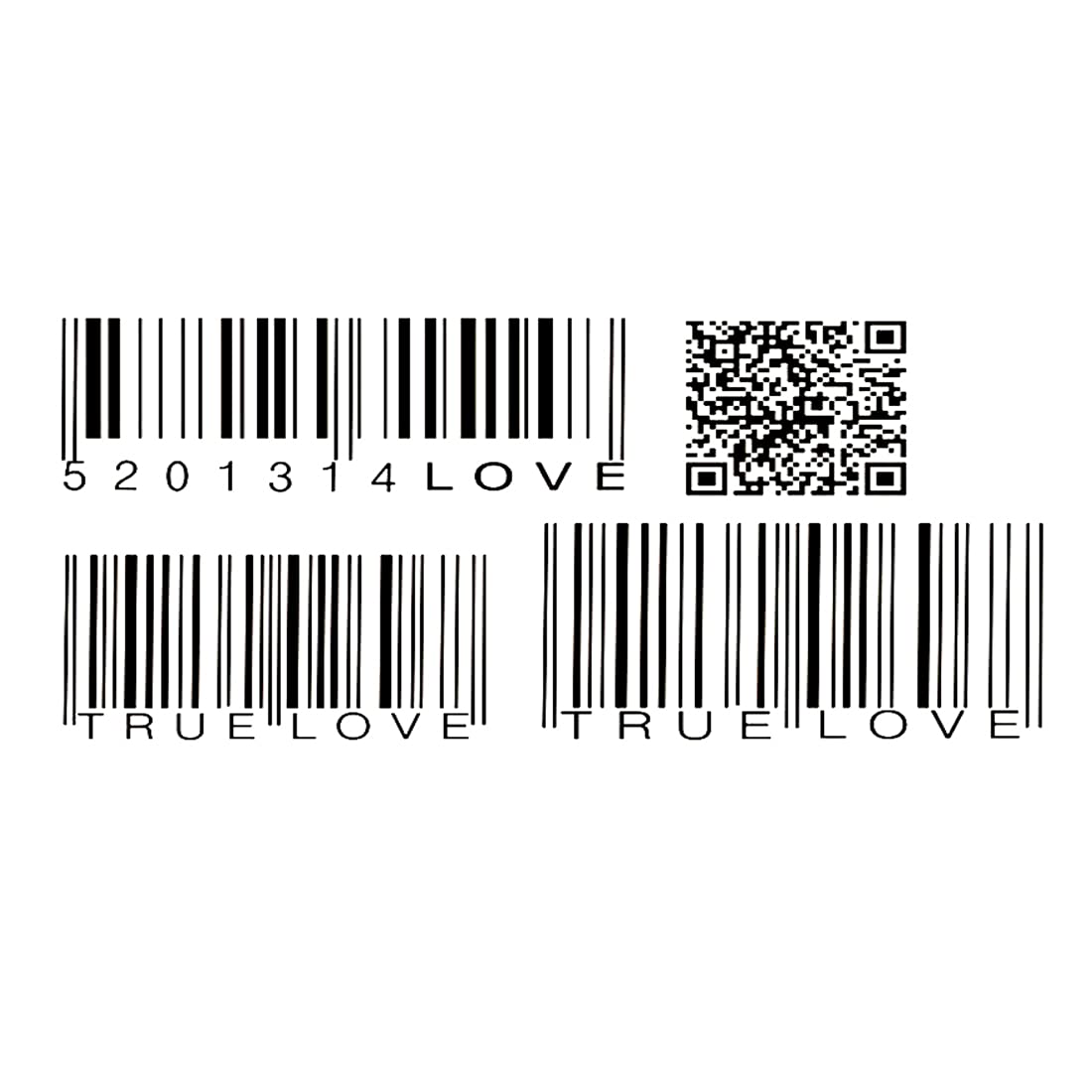 Koinstec Temporary Tattoo Stickers - True Love Barcode Design, Waterproof Body Art for Men & Women | Perfect for Parties, Festivals & Costume Events