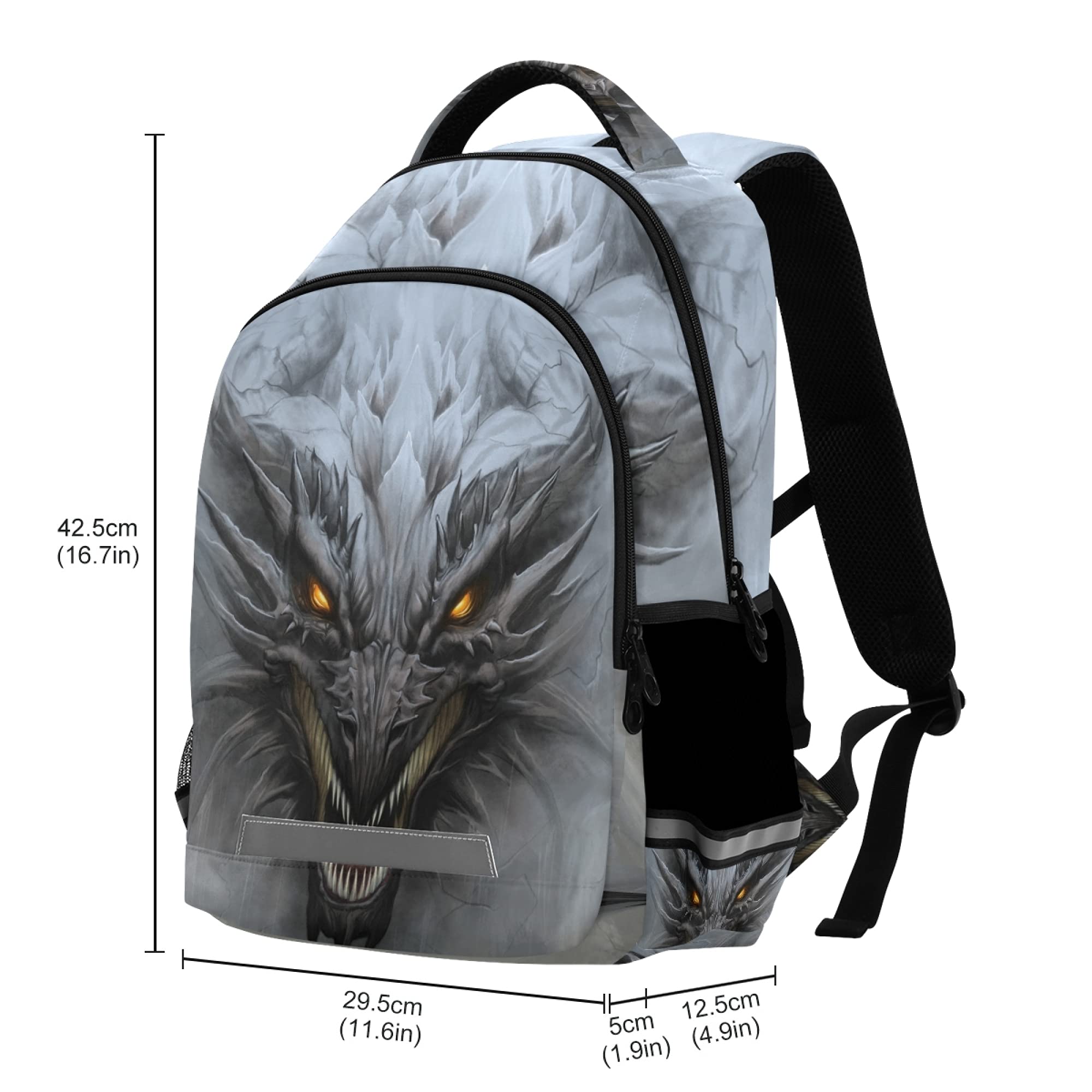 ALAZA Fantasy Dragon Head Backpack for Women & Men - Stylish Laptop Bag for 13 14 15.6 Inch Notebooks & Tablets - Perfect for School, Work & Travel - Unique Casual Daypack with Dragon Design