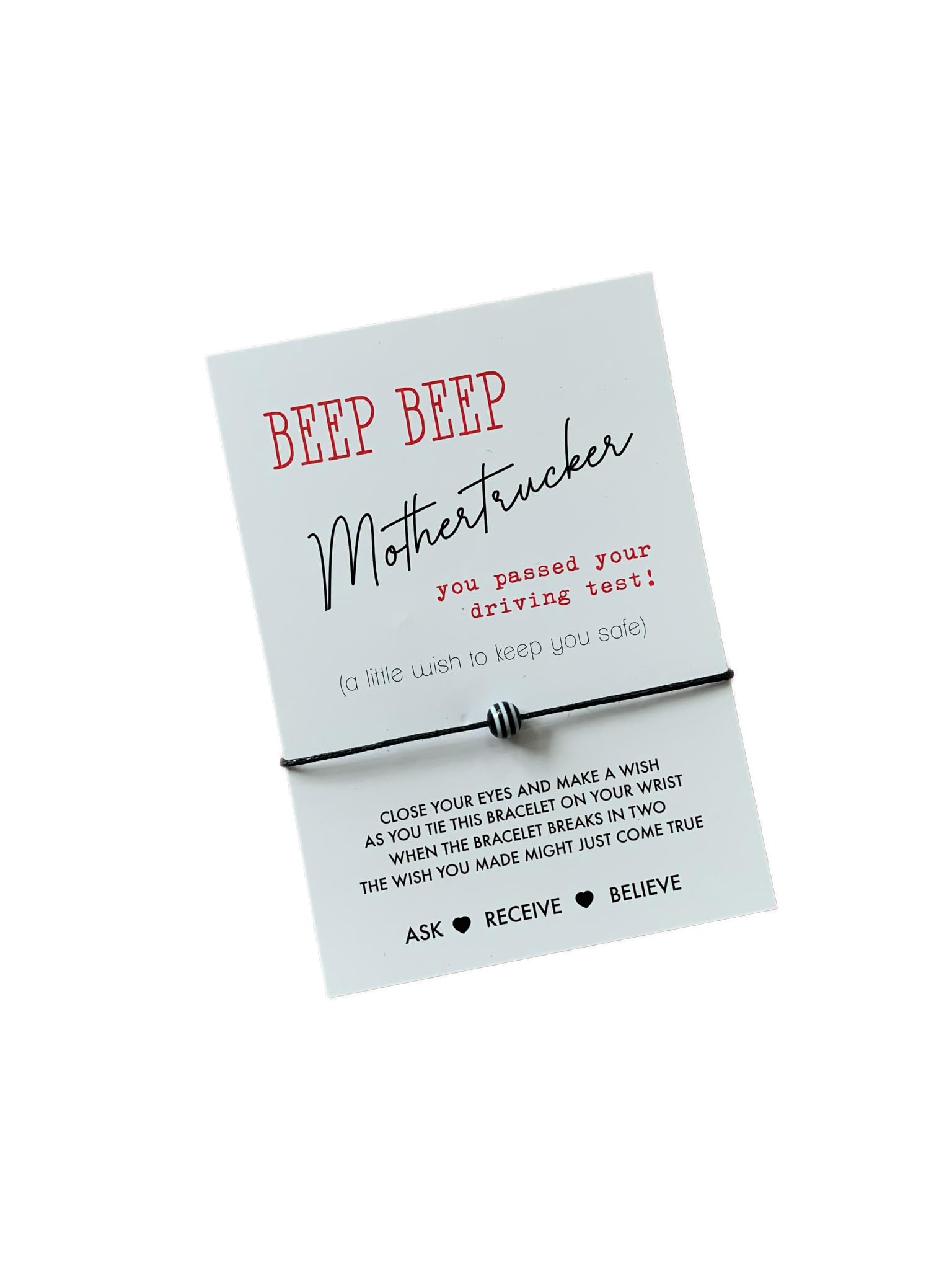 Drivers License Wish Bracelet - Thoughtful Gift for Passing Driving Test & Safe Driving - Perfect for New Drivers & Graduation Celebrations