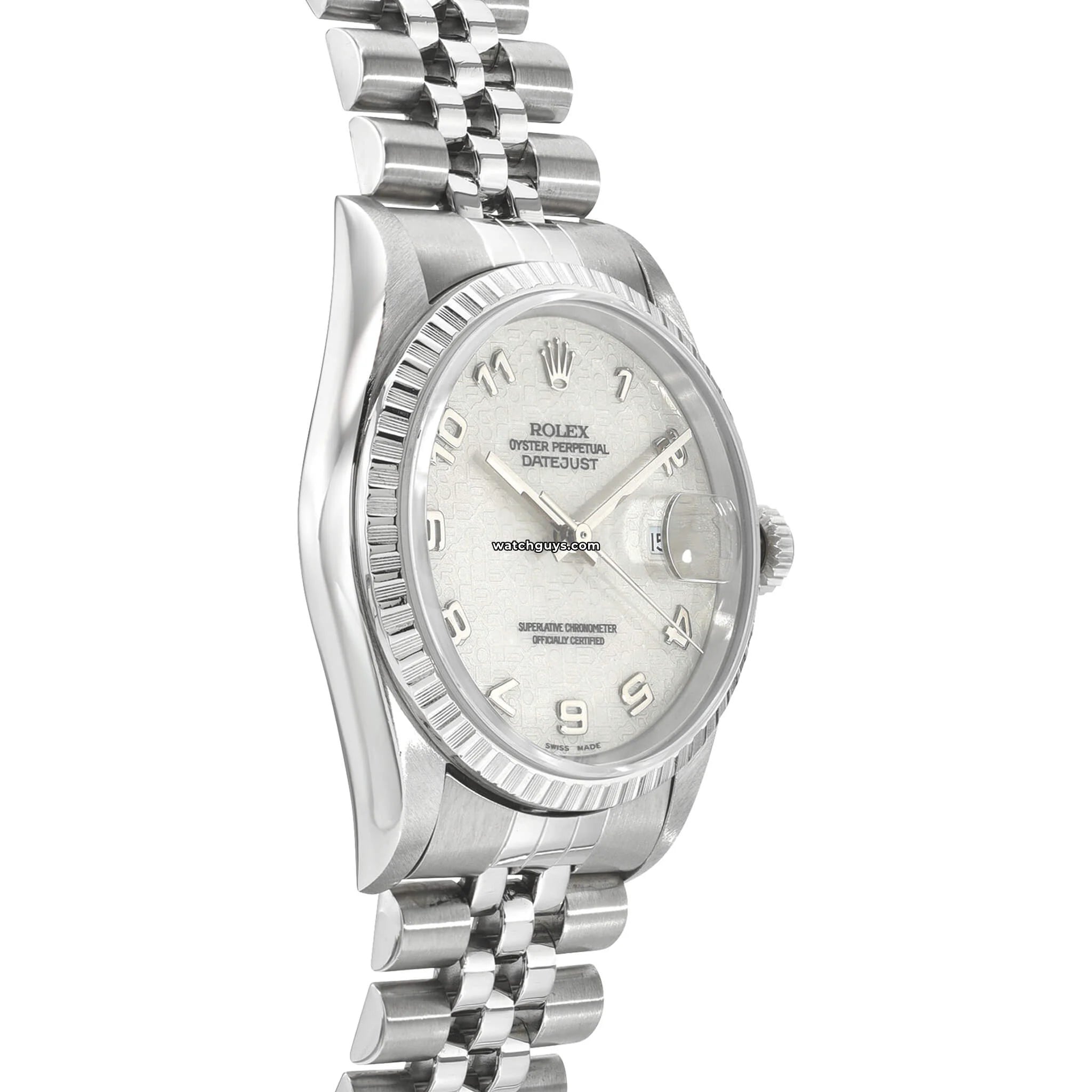 Rolex Datejust 16220 Men's Watch - Stainless Steel, Ivory Dial, Arabic Numerals, Jubilee Bracelet | Luxury Dress Watch for Business & Formal Occasions