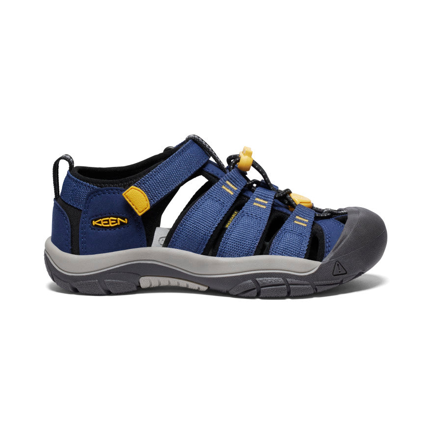 KEEN Newport H2 Water Sandals for Big Kids | Navy Blue/Yellow | Waterproof, Comfortable & Durable for Beach, Pool & Outdoor Adventures