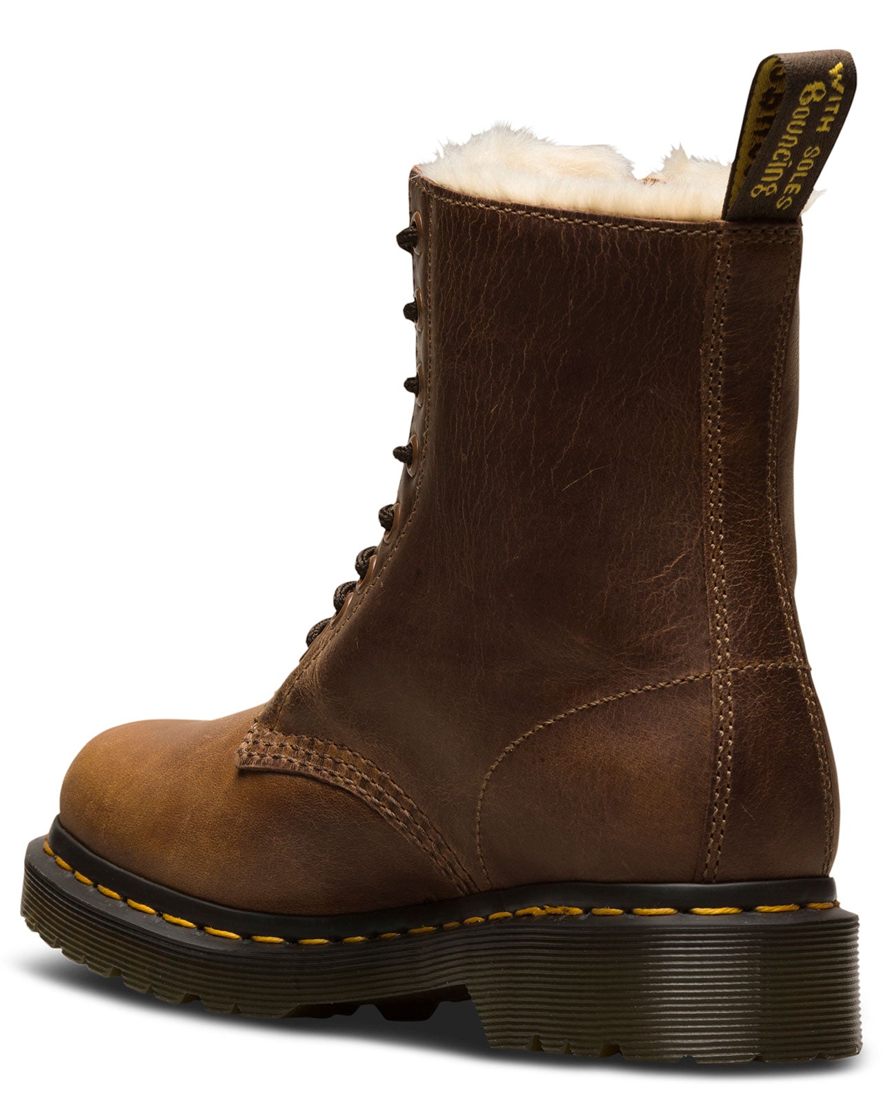 Dr. Martens 1460 Serena Butterscotch Orleans WP Boots - Waterproof Leather Ankle Boots for Women, Fashionable & Comfortable for Everyday Wear, Work, and Outdoor Activities