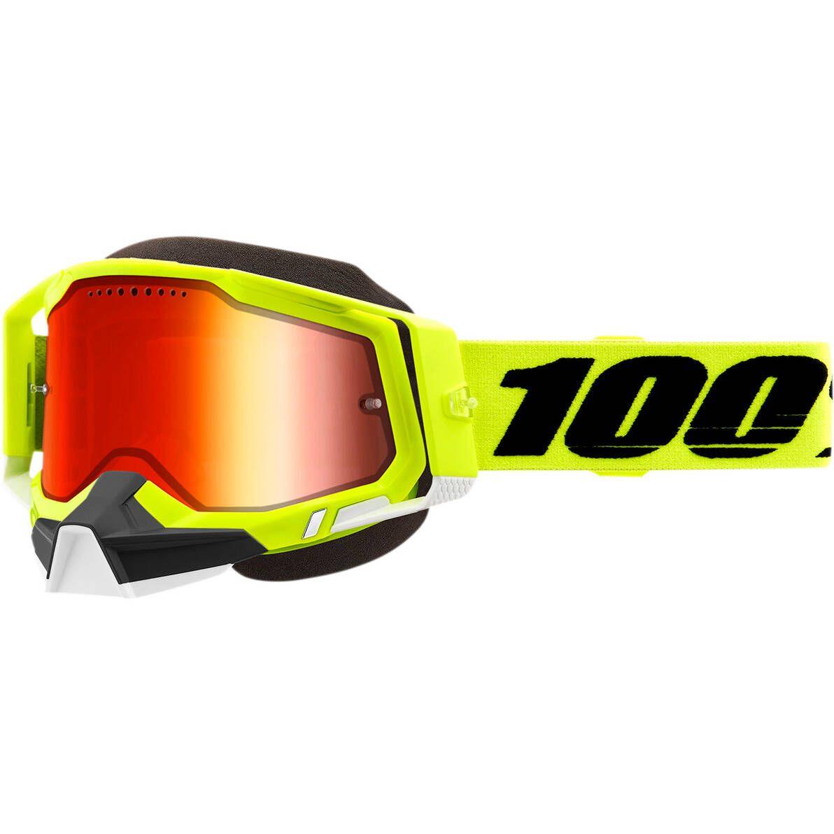 100% Racecraft 2 Snowmobile Goggles - Anti-Fog, UV Protection, Wide Lens for Winter Sports & Extreme Cold Weather - Perfect for Snowmobiling, Skiing, and Snowboarding Adventures