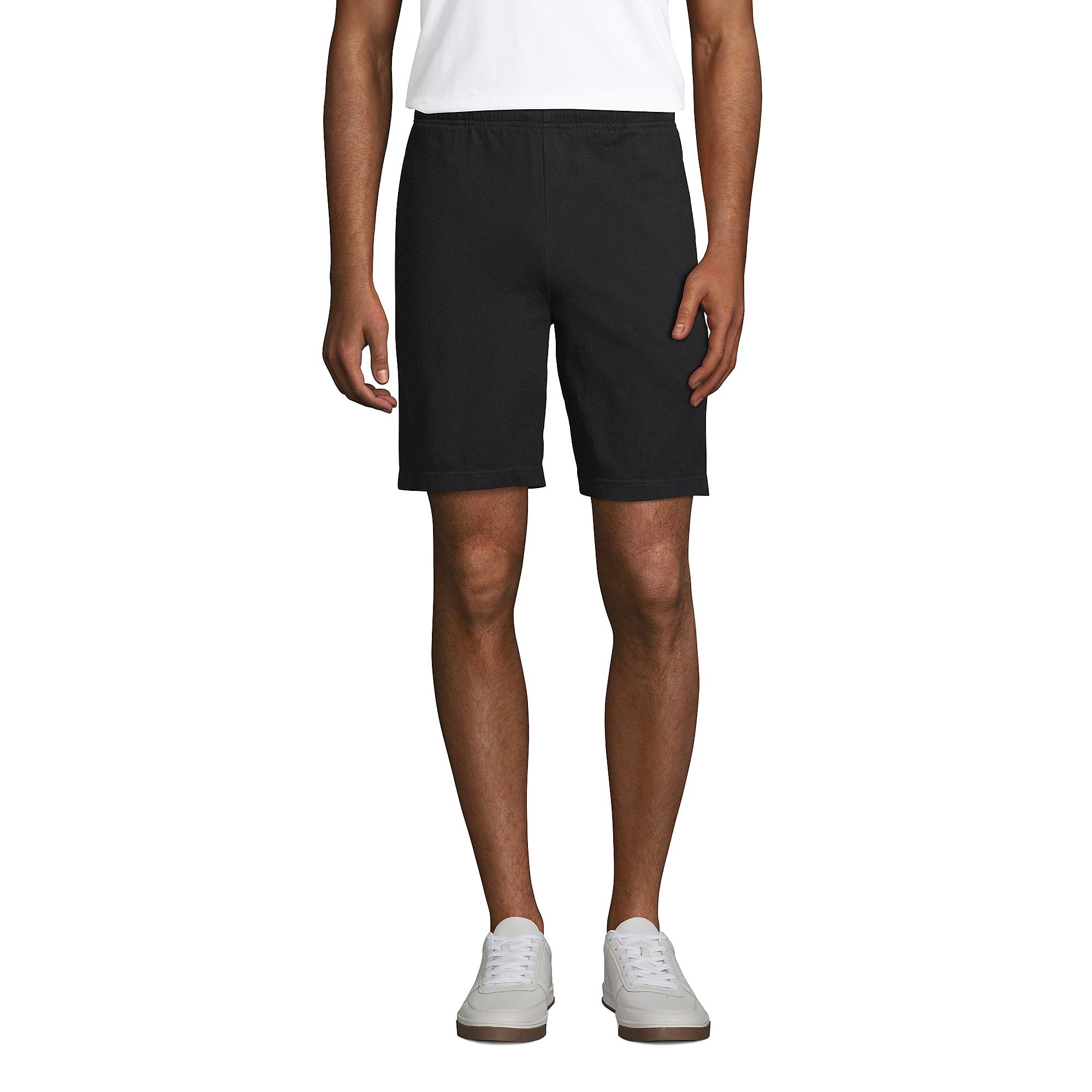 Lands' End Men's Comfortable Jersey Knit Shorts - Soft Breathable Casual Summer Shorts for Outdoor Activities, Lounging & Travel