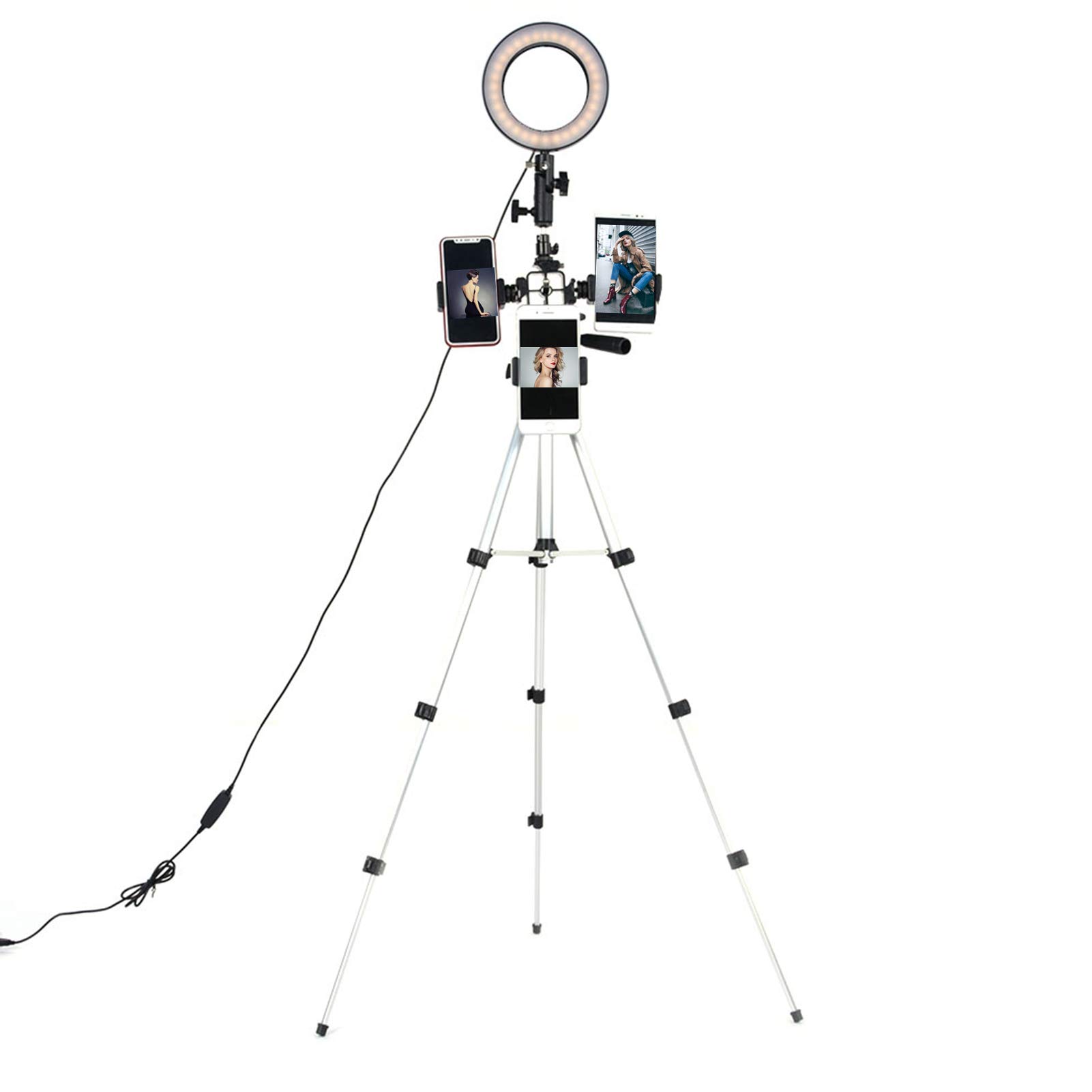 Dioche LED Ring Light with Tripod & Phone Holder for Live Streaming, Makeup, YouTube Videos