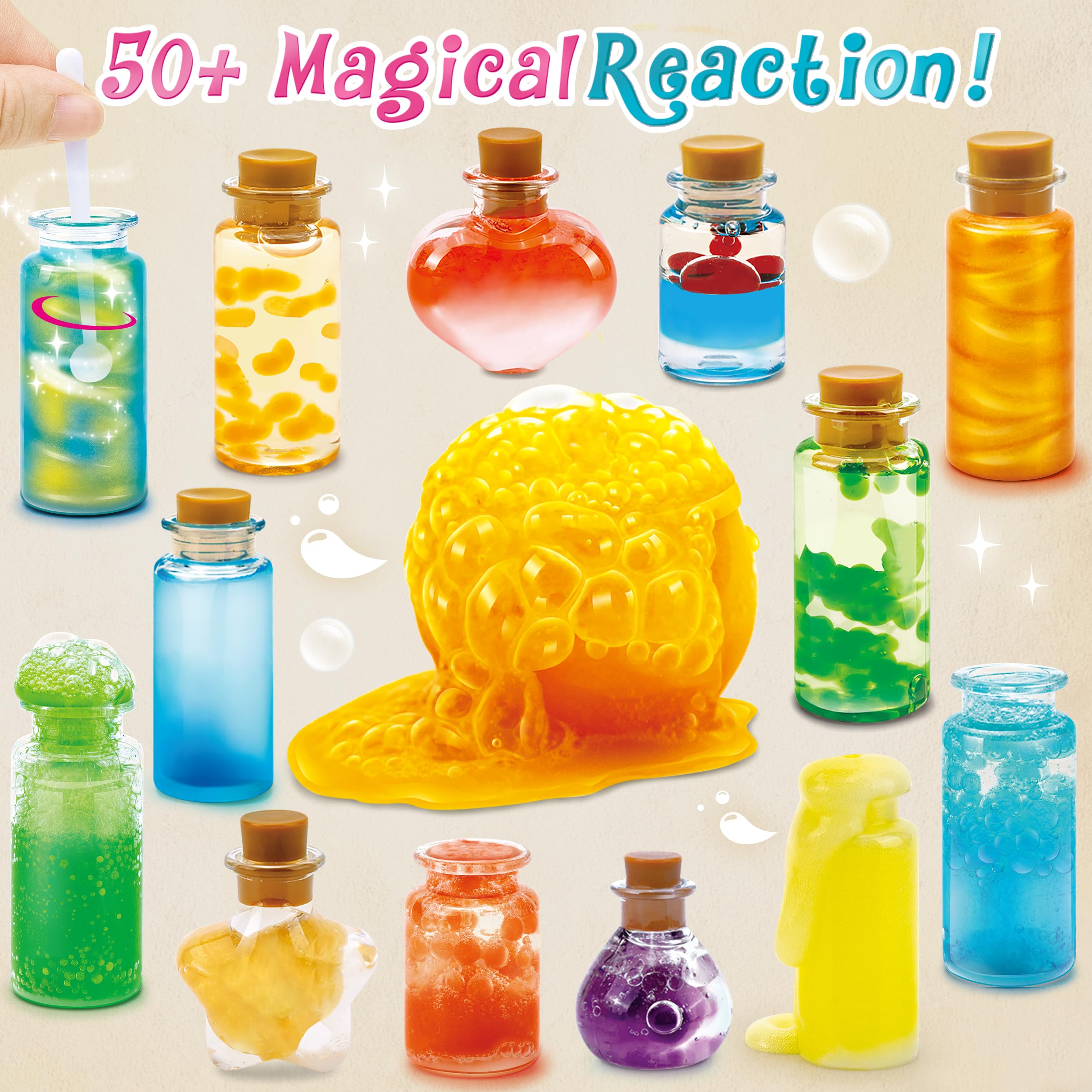 Fairy Magic Kit for Kids - 20PCS Magic Potion Bottles & Plate - DIY Fairy Making Craft Set - Best Gift for Girls Age 8-11 (Birthday, Easter, Christmas) - Creative Art Toy for Pretend Play & Imaginative Storytelling