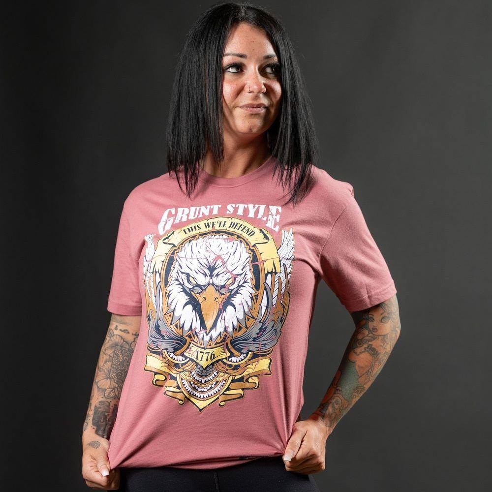 Women's Easy Rider Boyfriend Fit T-Shirt - Heather Mauve Vintage Style Cotton Tee for Casual Wear & Everyday Outfits