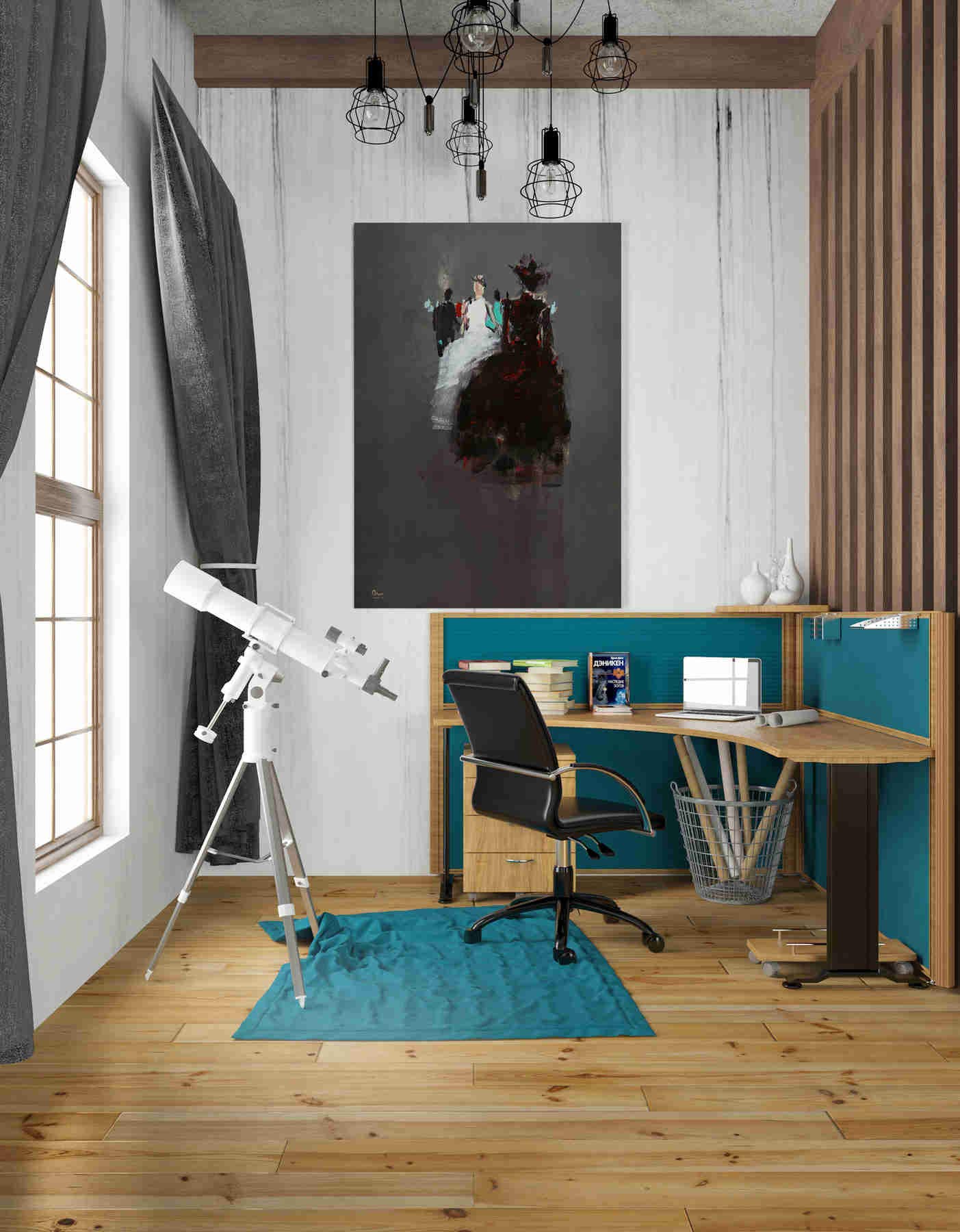 Oscar Alvarez Pardo 'Gathering' Canvas Wall Art - 26x40 Inch Modern Abstract Painting for Living Room, Bedroom & Office Decor