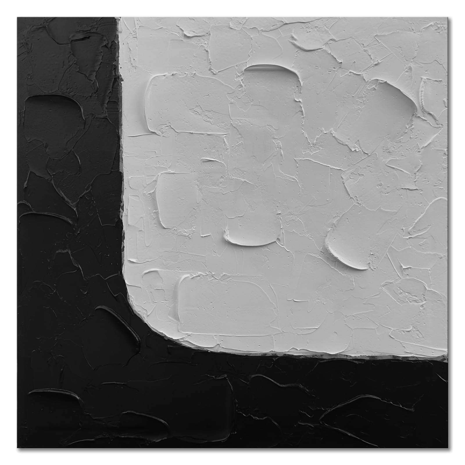 Zoinart Black and White Abstract Wall Art - 36x36 Inch Large Framed Canvas Painting, Minimalist Contemporary Textured Artwork for Living Room, Bedroom & Office Decor | Modern Home Interior Design