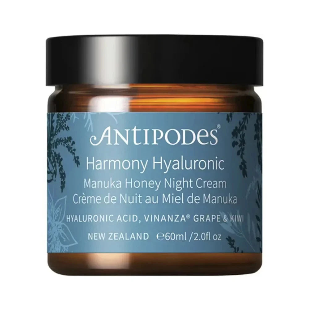 Antipodes Harmony Manuka Honey Night Cream - Organic Anti-Aging Face Moisturizer for Dry Skin - Perfect for Nighttime Skincare Routine & Hydration Therapy