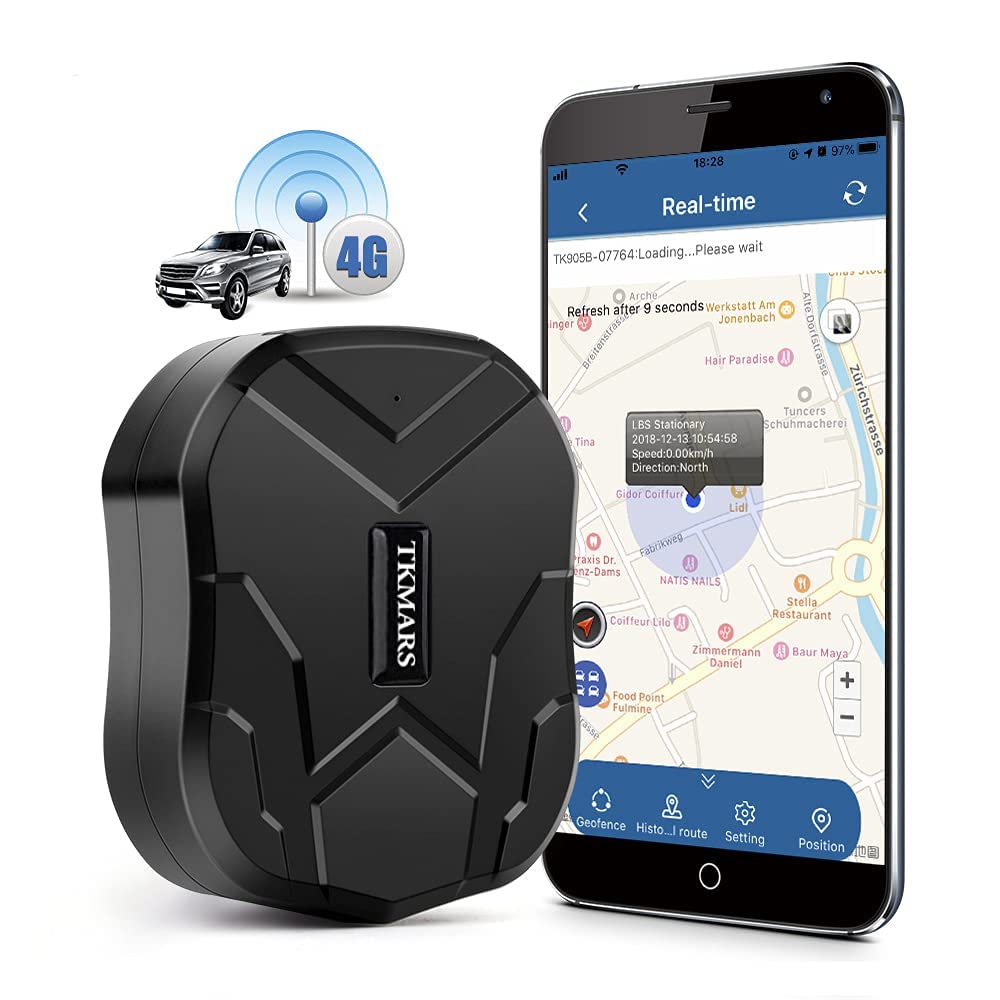 4G GPS Tracker for Cars & Motorcycles - Waterproof, Anti-Theft, 10000mAh Long Battery Life, Real-Time Tracking with Strong Magnet - Perfect for Camping, Fleet Management & Vehicle Security (Model TK905B)