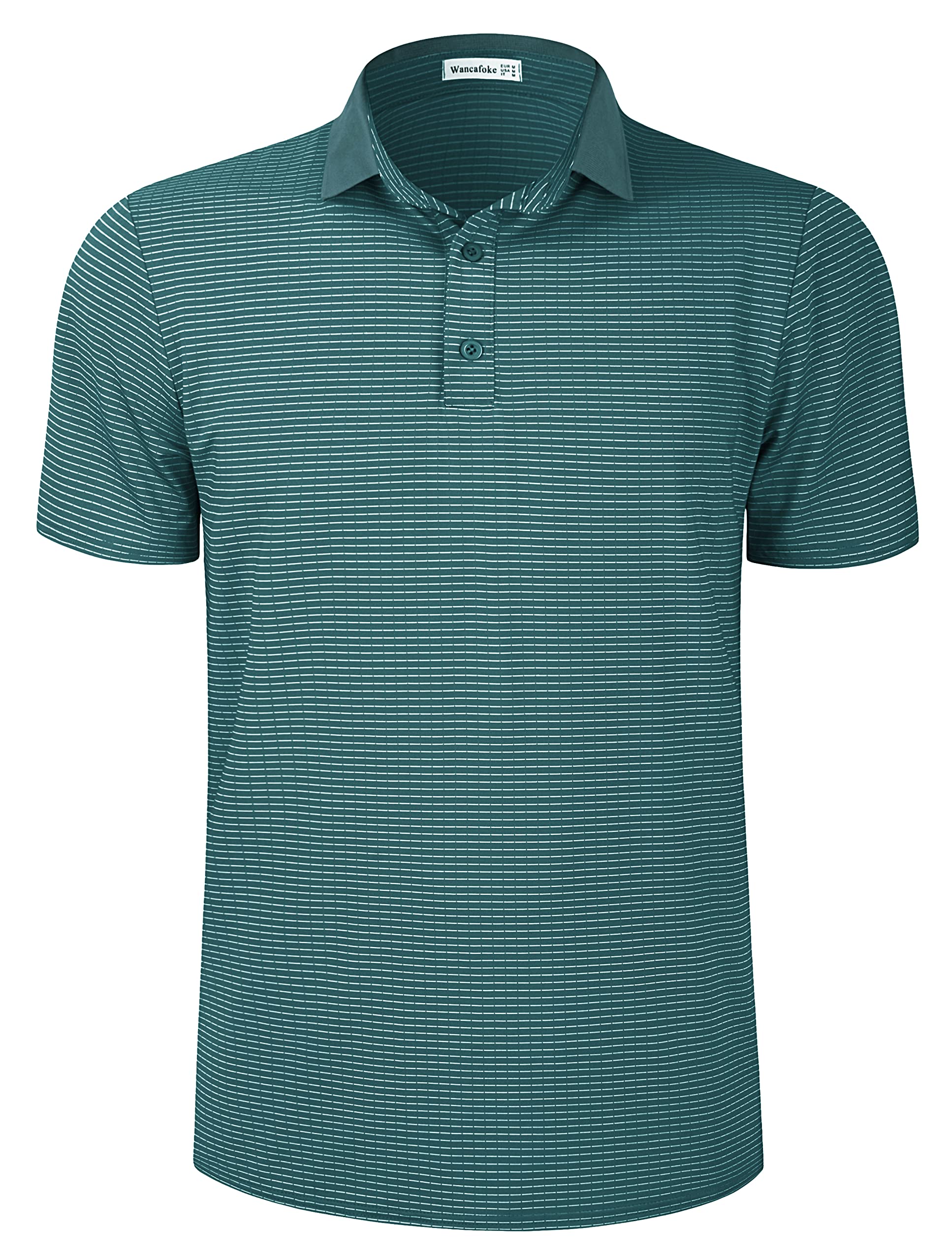 Wancafoke Men's Short Sleeve Polo Shirt - Moisture Wicking Golf Shirt with Collar - Breathable Performance Tee for Casual Wear, Sports & Outdoor Activities
