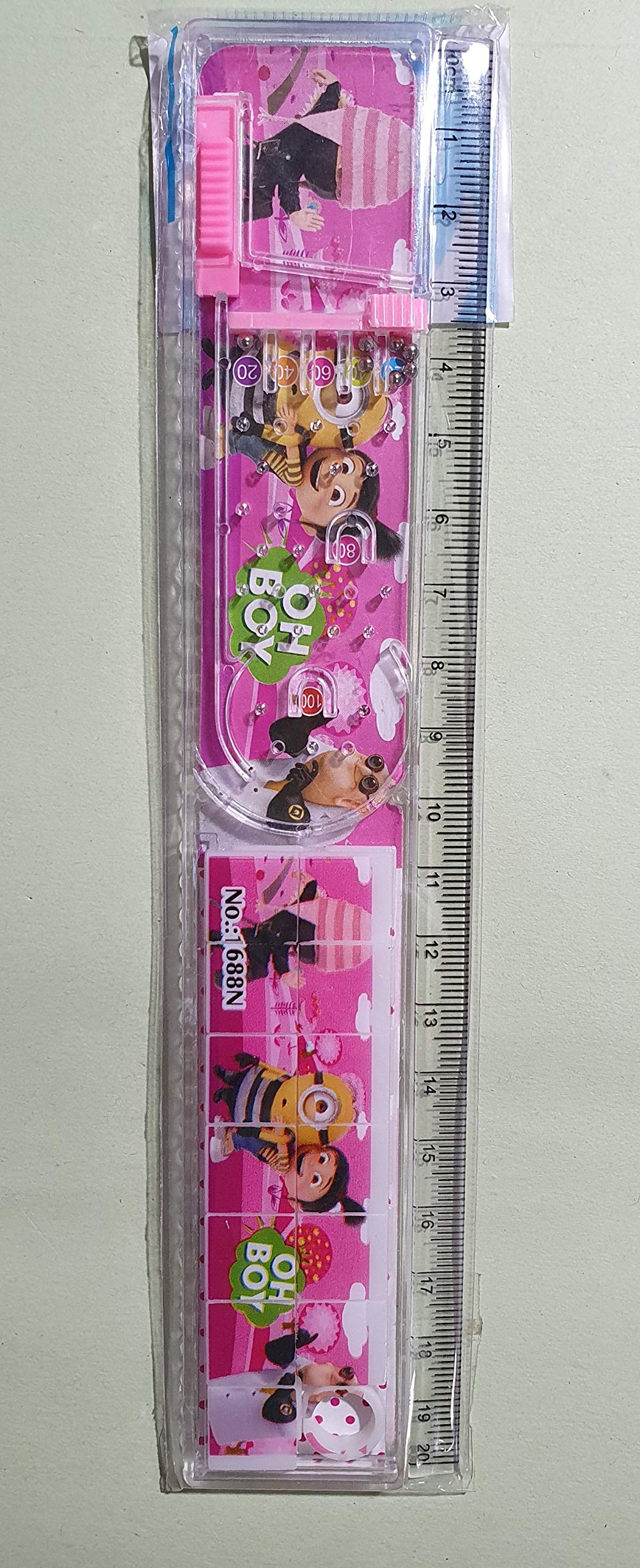 Aagaj® 20cm Multi-Function Long Scale with Ball Game & Puzzle - Pack of 3 | Perfect for School Kids, Birthday Return Gifts, Math Learning & Classroom Activities