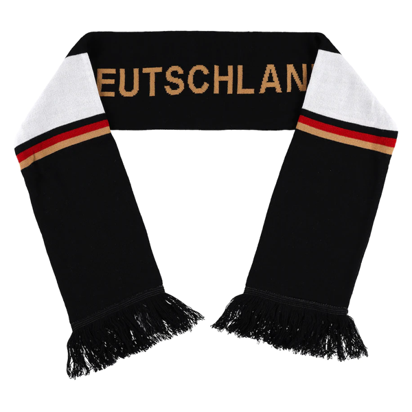 Adidas Germany Scarf - Black, White & Gold Team Colors - Perfect for Soccer Games, Fan Events & Cold Weather Fashion