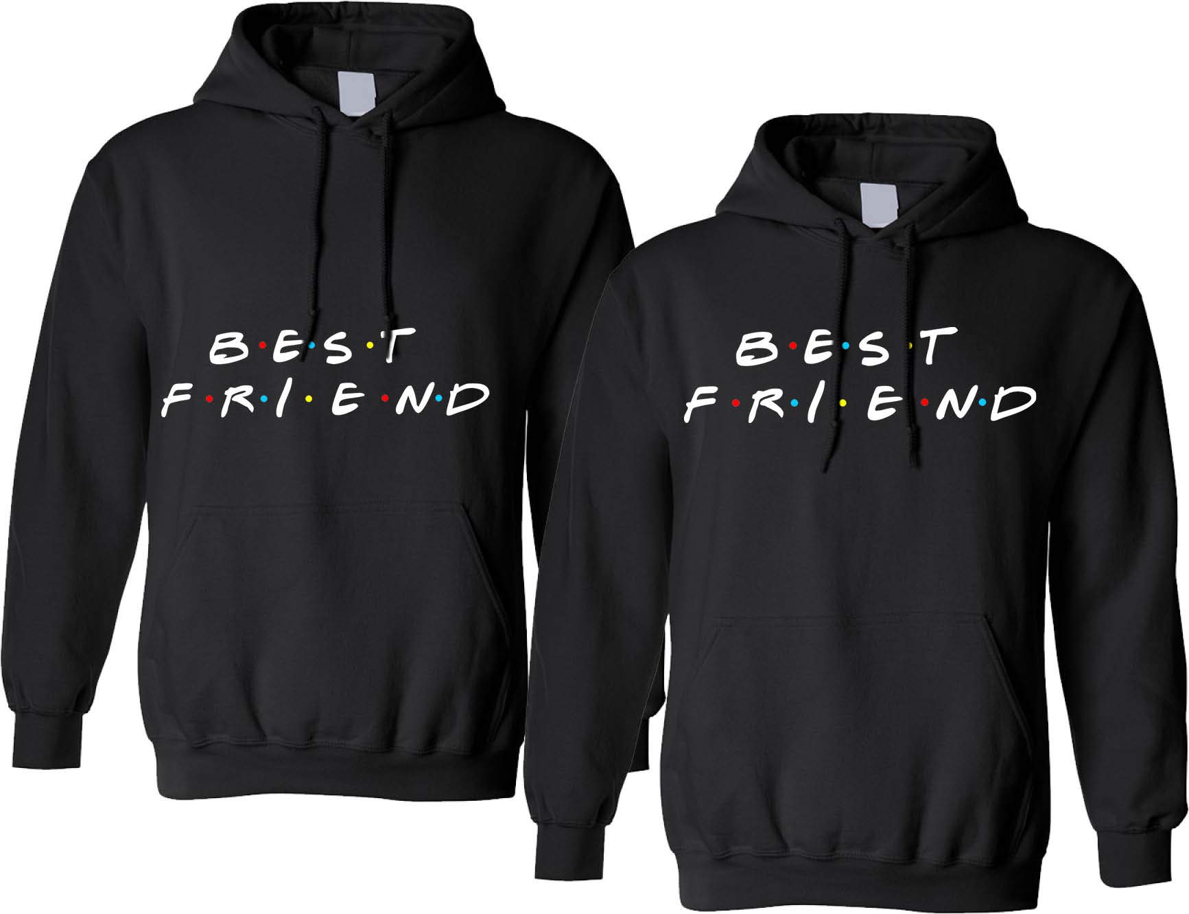 ALLNTRENDS Best Friend Matching Hoodies Set of 2 - Cute Love & Friendship Gift Ideas for Couples, BFFs, and Siblings - Perfect for Casual Outings, Photoshoots, and Special Occasions