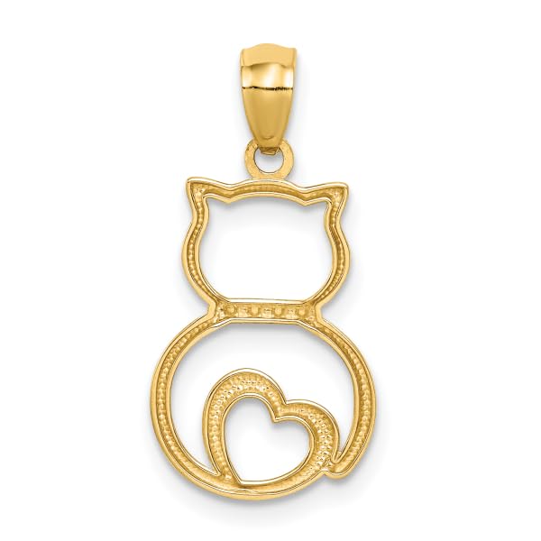 14K Solid Two-Tone Yellow & White Gold Cat Pendant Necklace for Women - Elegant Jewelry Gift for Cat Lovers, Perfect for Birthdays, Anniversaries & Special Occasions