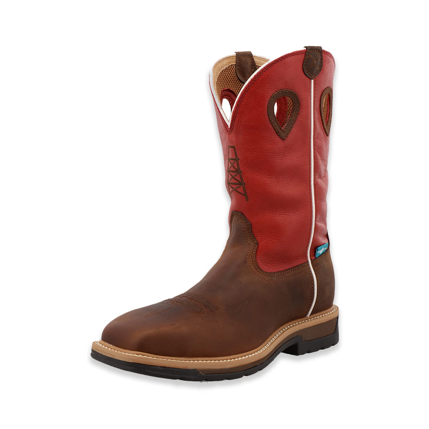 Men's Composite Toe Lightweight Western Work Boots - Waterproof Safety Shoes for Construction, Ranch & Outdoor Work