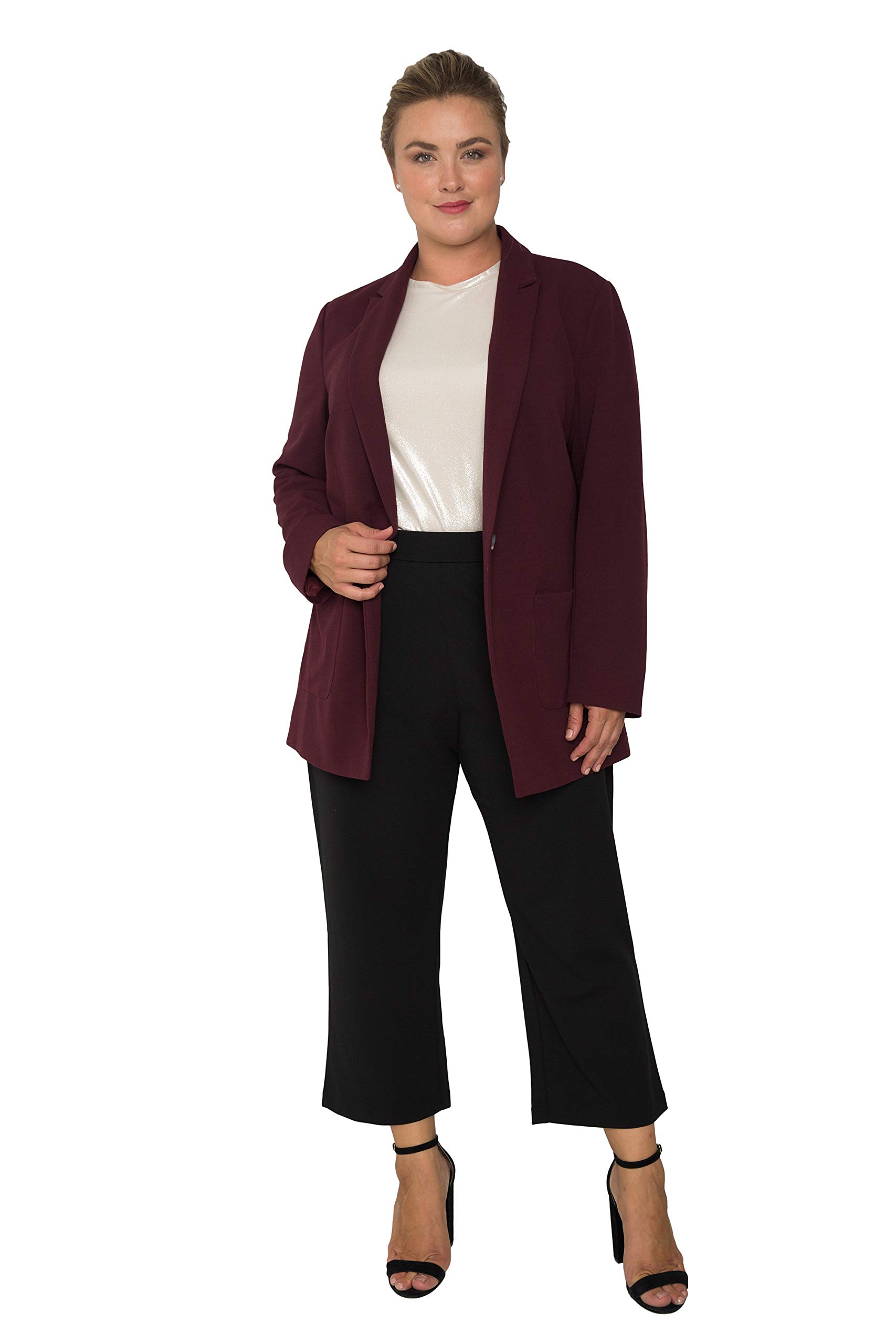 Plus Size Women's Boyfriend Blazer Jacket - Comfortable & Stylish Office Wear for Curvy Women | Perfect for Work, Business Meetings & Casual Outfits