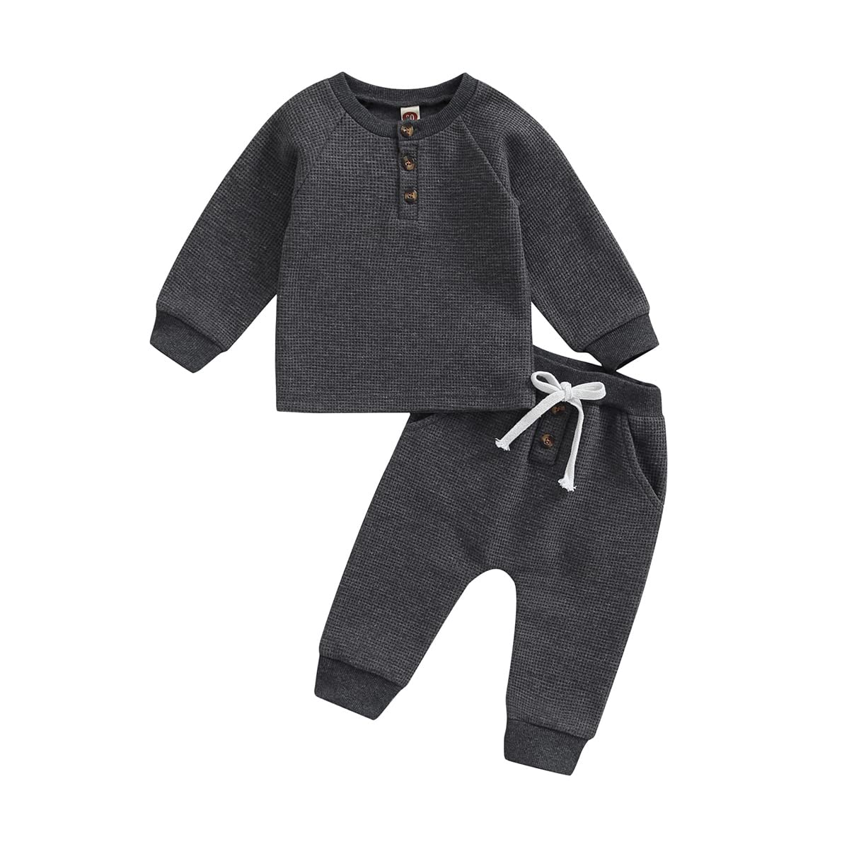 Adorable Winter Baby Clothes Set for Newborn & Toddler - Warm Pullover Sweatshirt & Waffle Knit Pants (Boy & Girl) - Perfect for Fall & Winter Outfits, Holiday Photos & Cozy Indoor Playtime