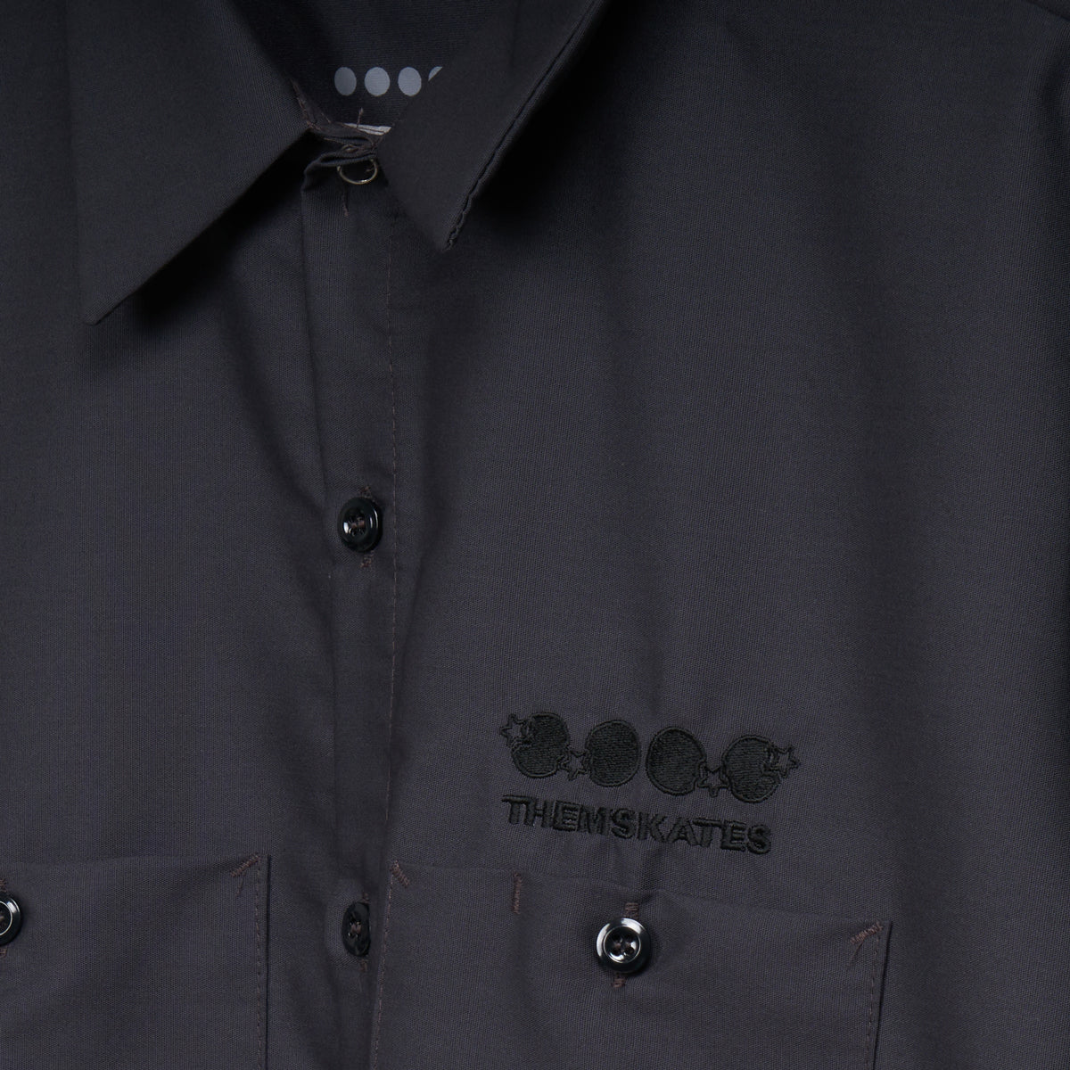 THEM Mac Button-Up Shirt for Men - Classic Grey Casual Shirt - Perfect for Office, Business, and Everyday Wear