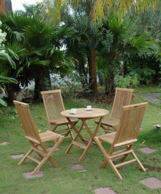 Anderson Teak Windsor Classic 5-Piece Bistro Set 108B - Outdoor Patio Dining Furniture for Garden, Deck, and Poolside Relaxation