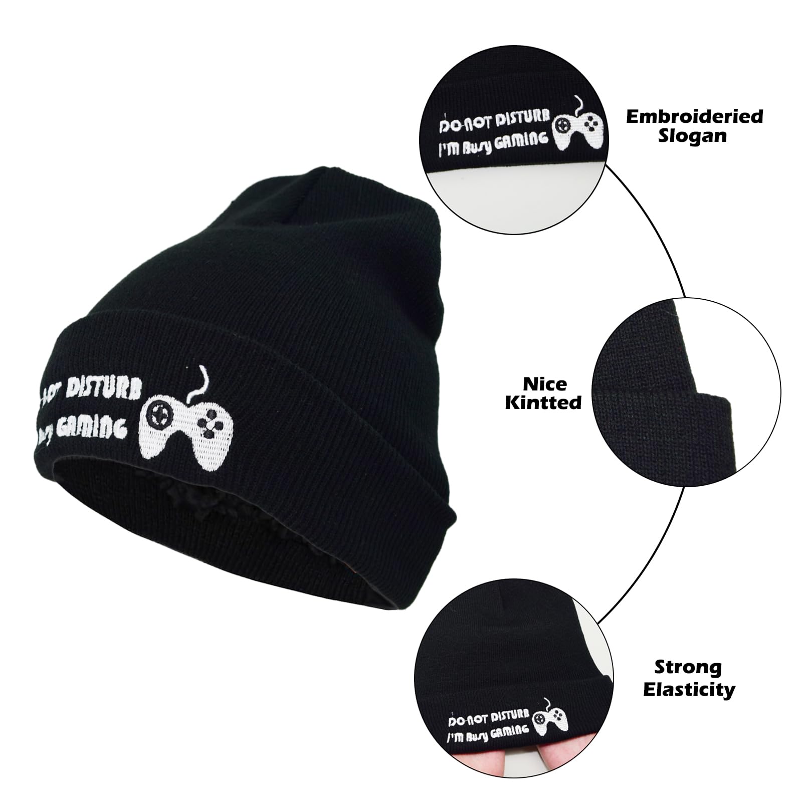 Funny Video Gamer Beanie & Socks Set - 'Do Not Disturb I'm Gaming' Novelty Skull Cap for Men - Perfect Gift for Gaming Lovers & Fathers Day - Great for Gaming Sessions, Esports Events & Relaxing at Home