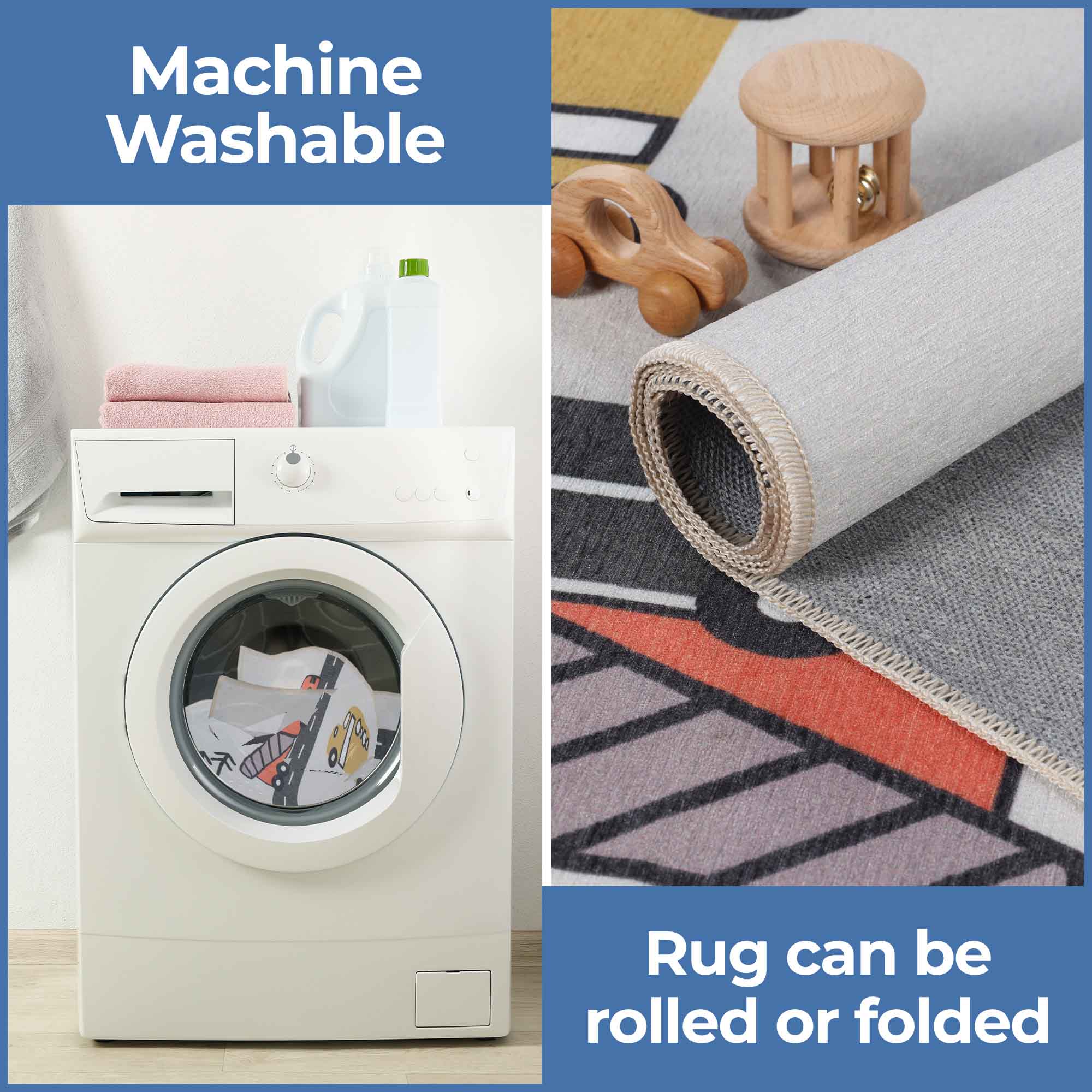 Non-Slip Kids Playroom Rug - Washable Indoor Nursery Carpet for Safe Play Areas | Perfect for Toddler Rooms, Daycares & Playtime Zones